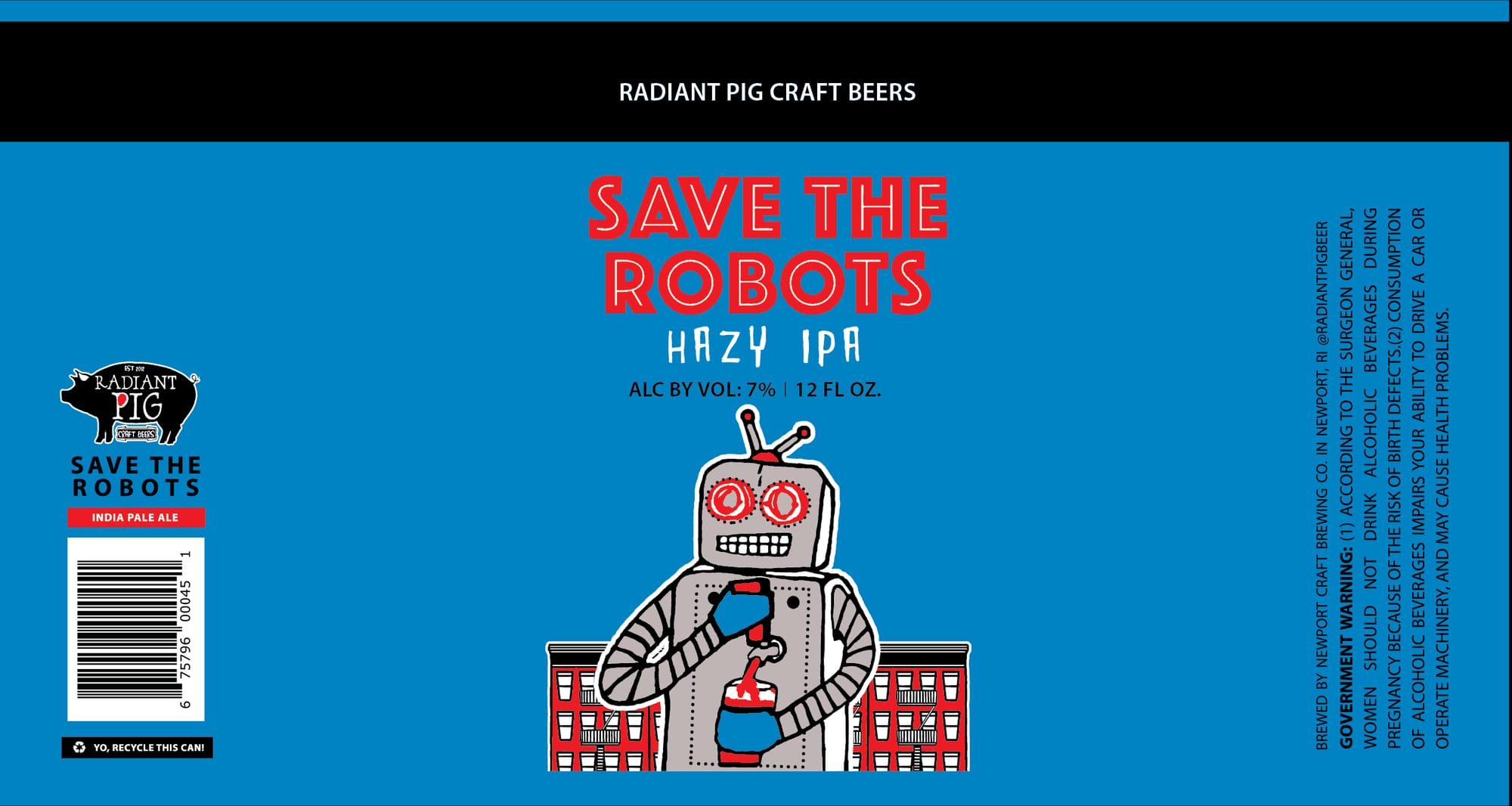 Save the Robots by Radiant Pig Craft Beers - beer label