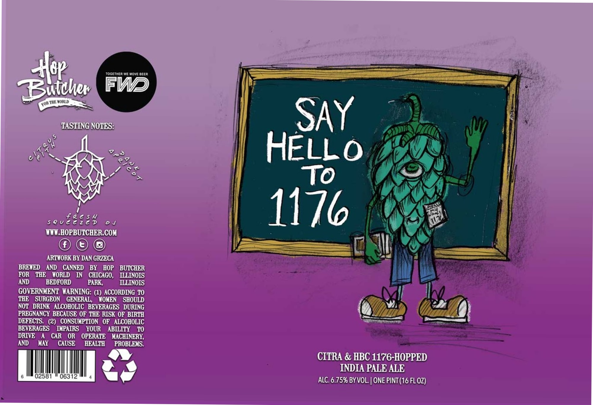Say Hello to 1176 by Hop Butcher For The World - beer label