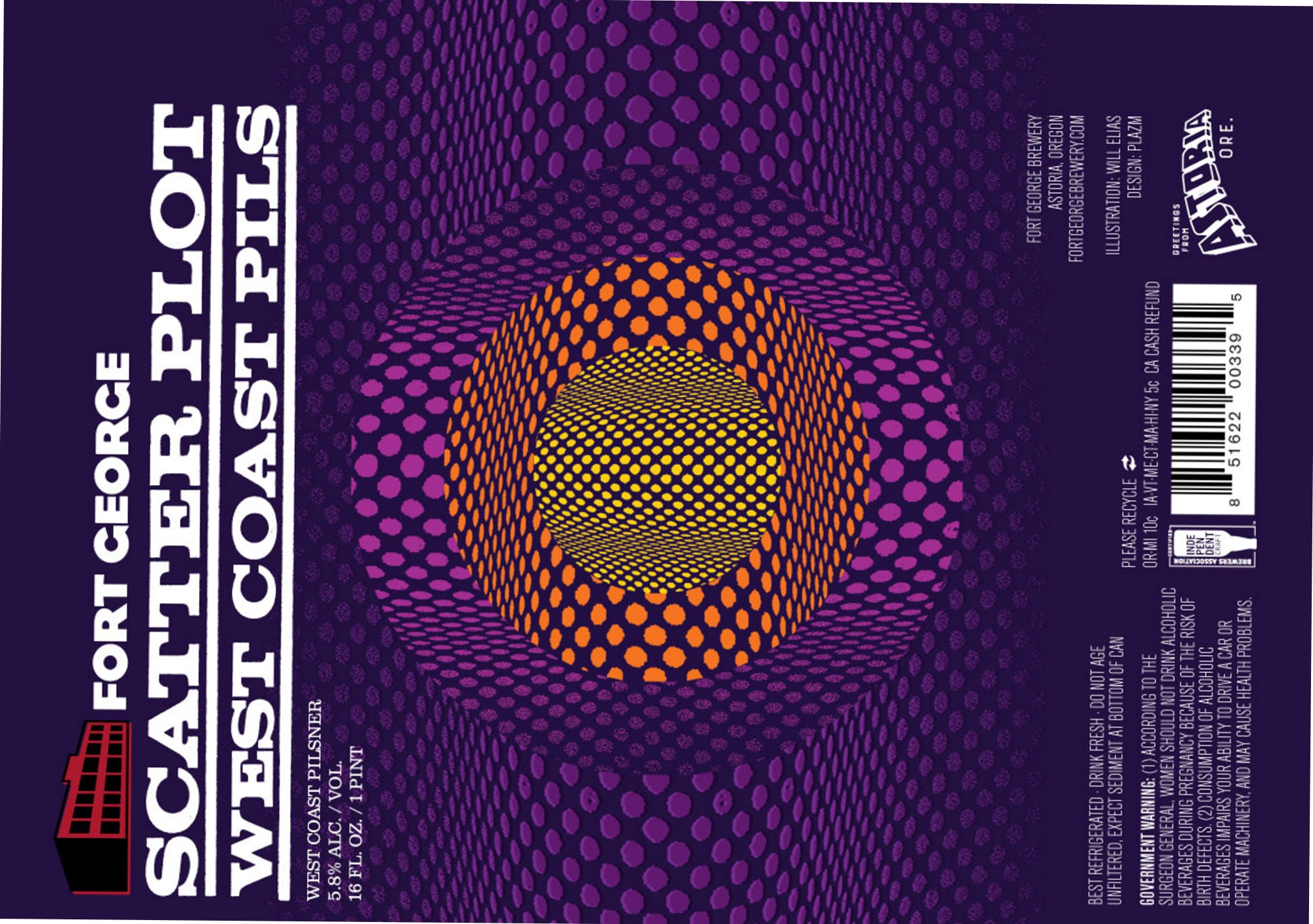 Scatter Plot Pilsner by Fort George Brewery - beer label
