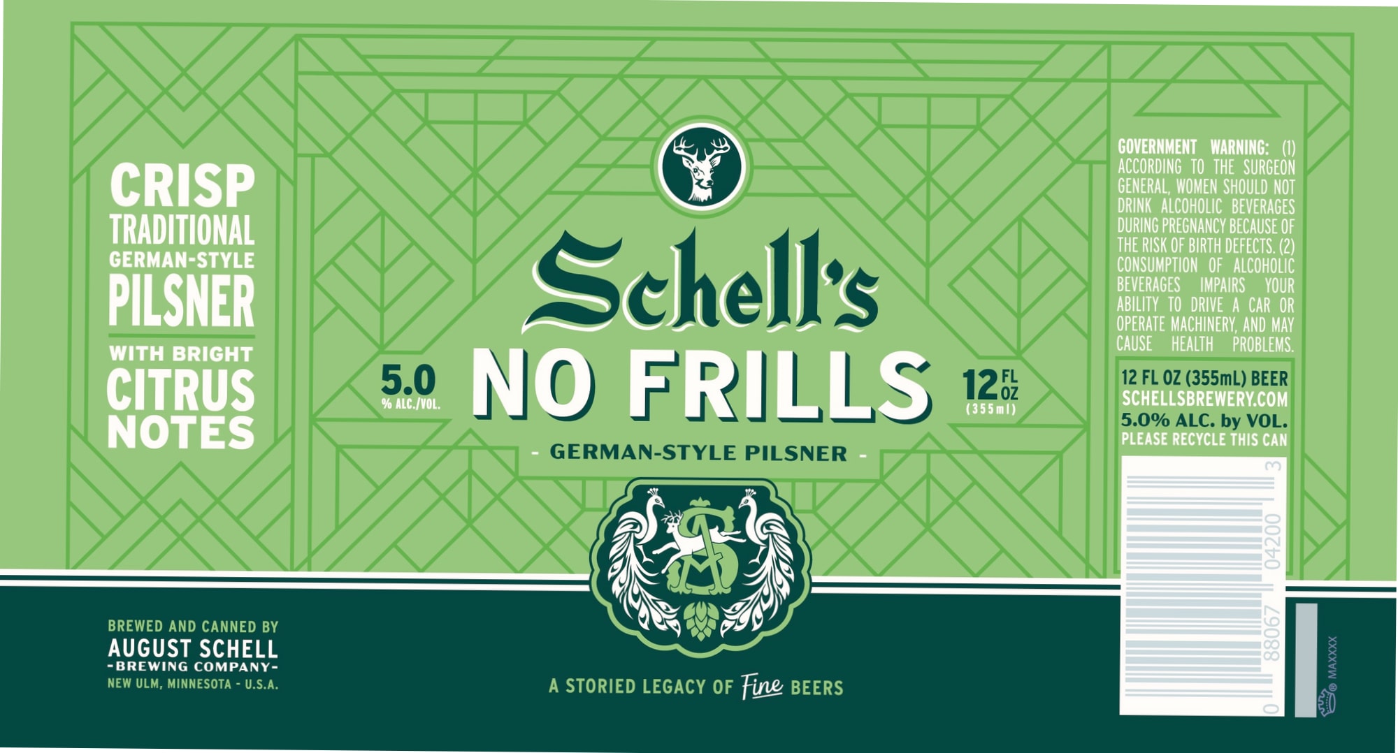 Schell’s No Frills by August Schell Brewing Company - beer label