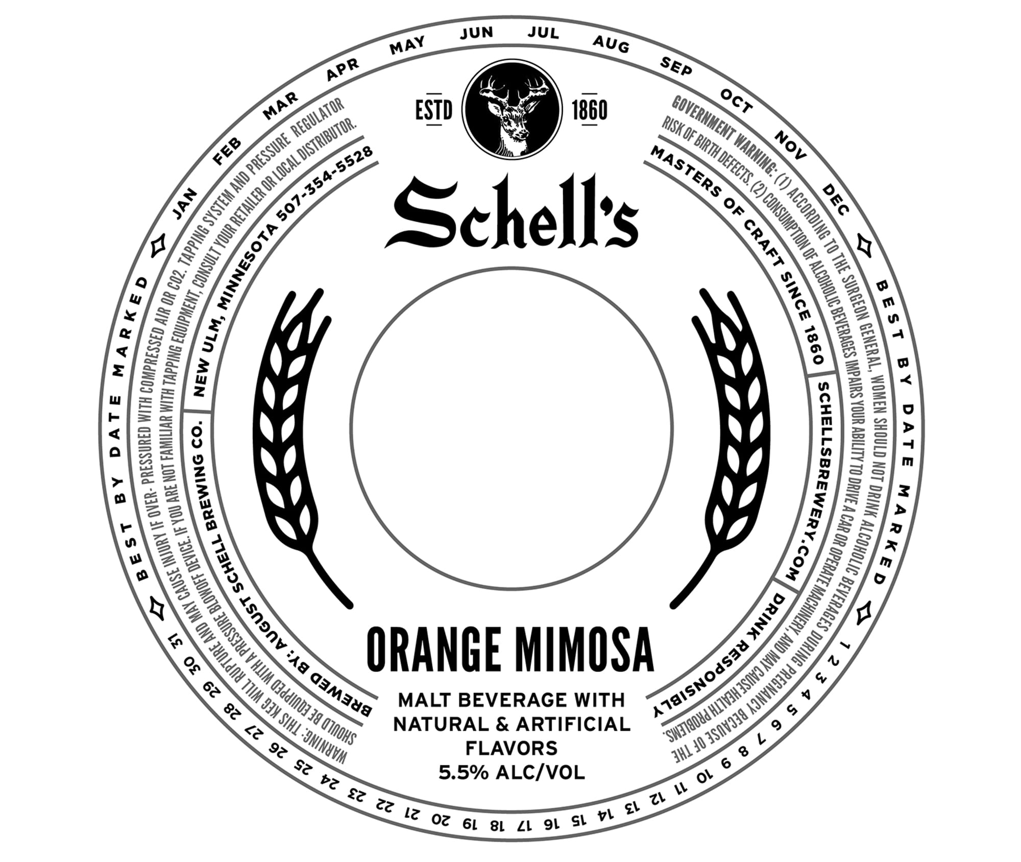 Orange Mimosa by Schell’s Brewing Co. - beer label