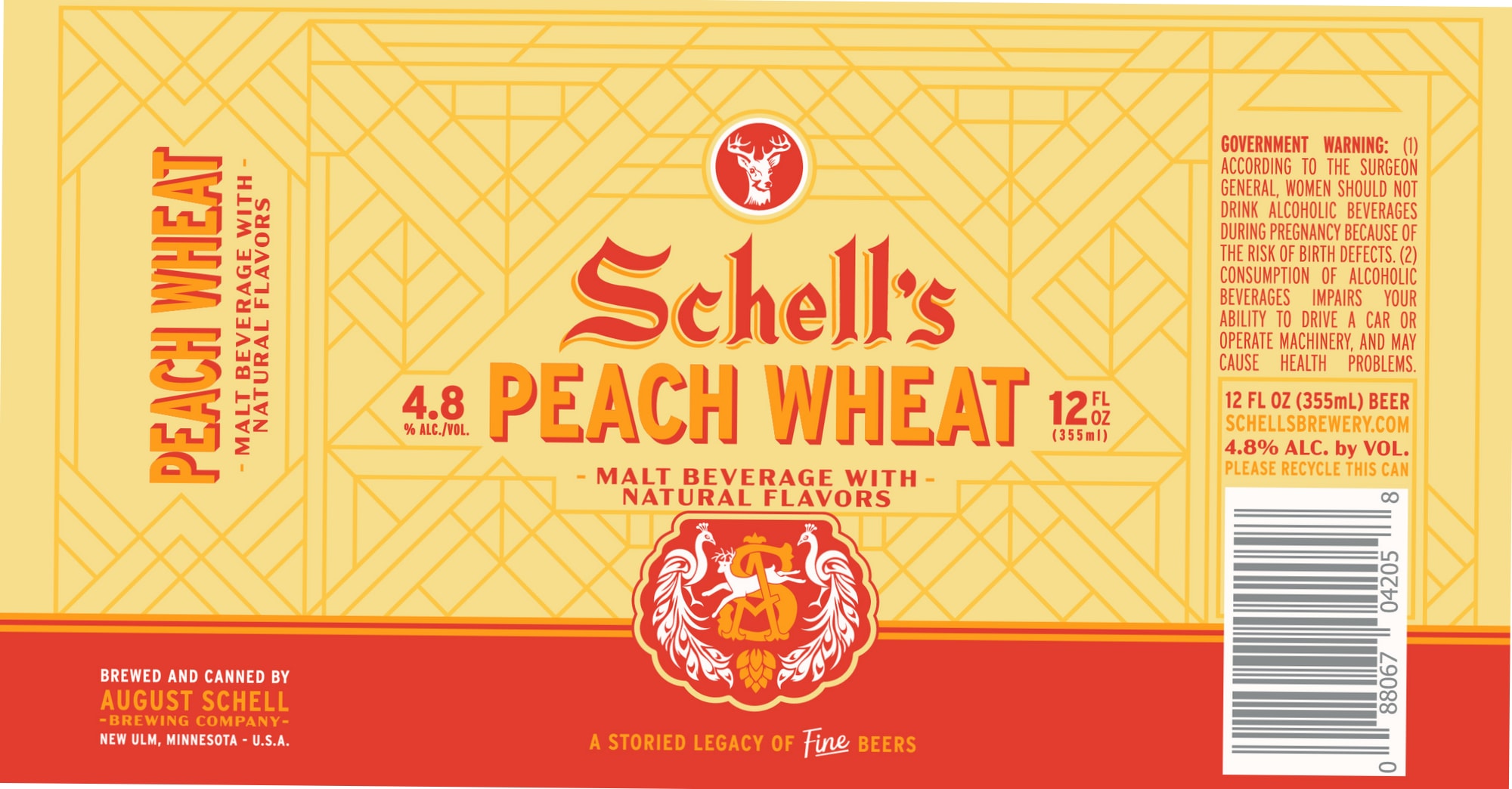 Schell’s Peach Wheat by August Schell Brewing Company - beer label