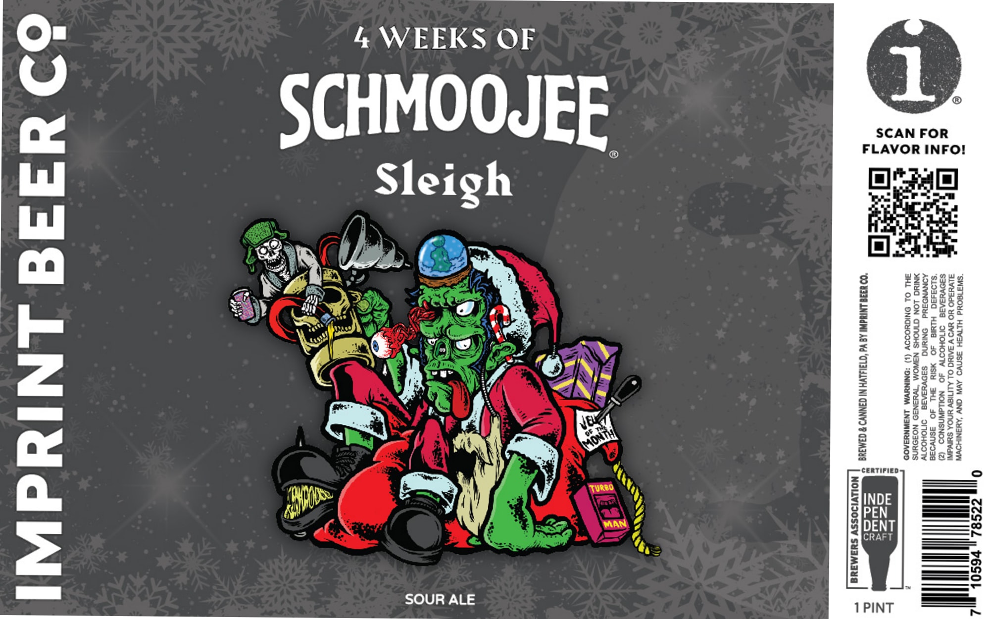Schmoojee Sleigh by Imprint Beer Co. - beer label