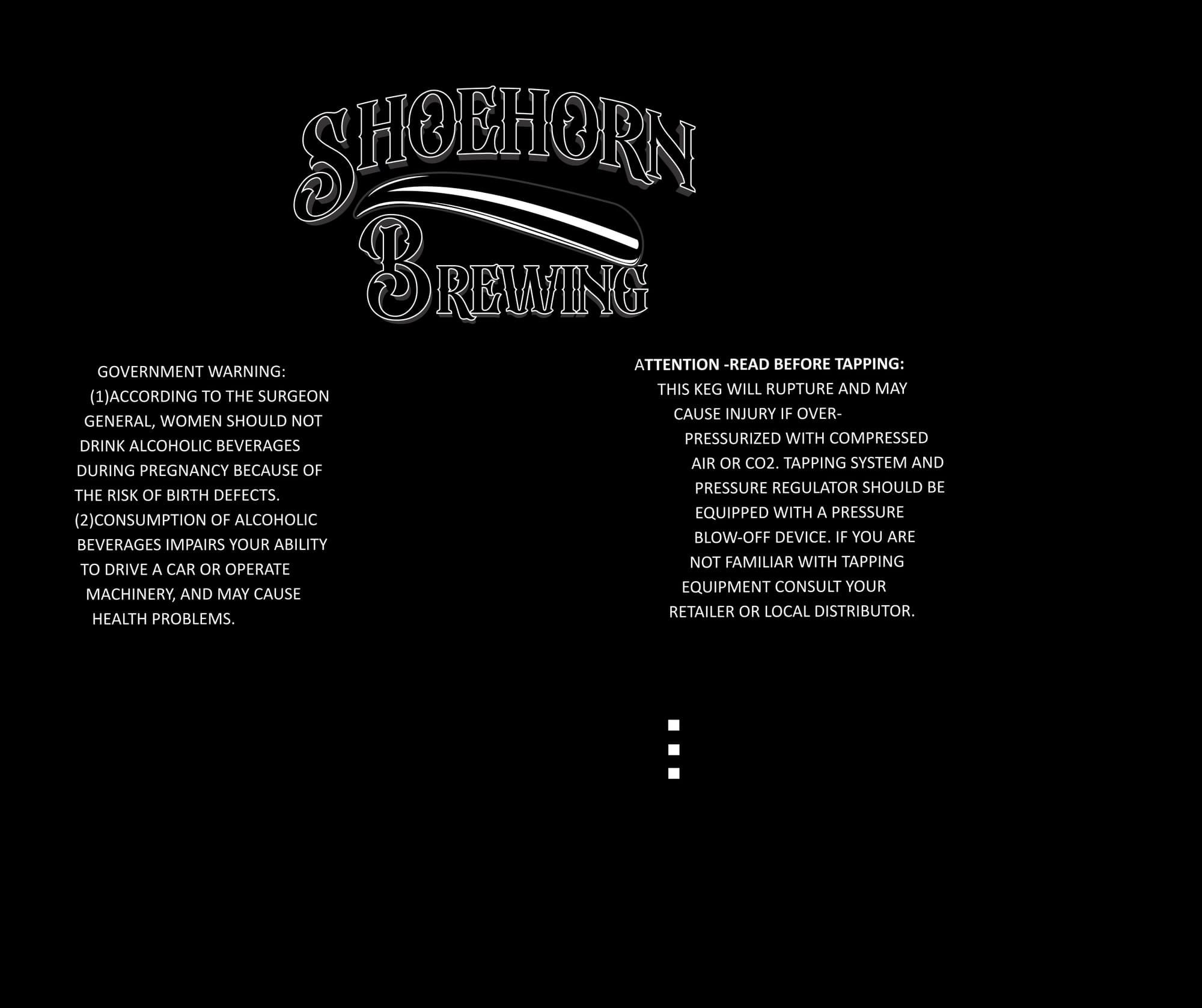 Stout by Shoehorn Brewing - beer label