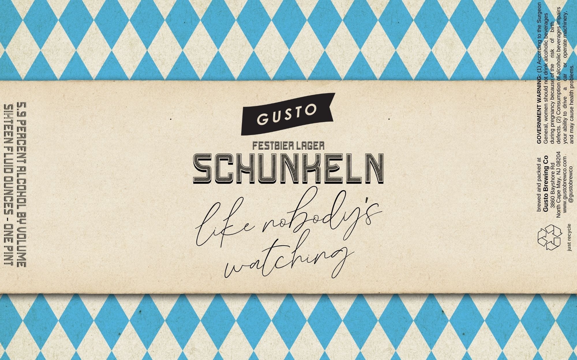 Schunkeln by Gusto Brewing Co. - beer label