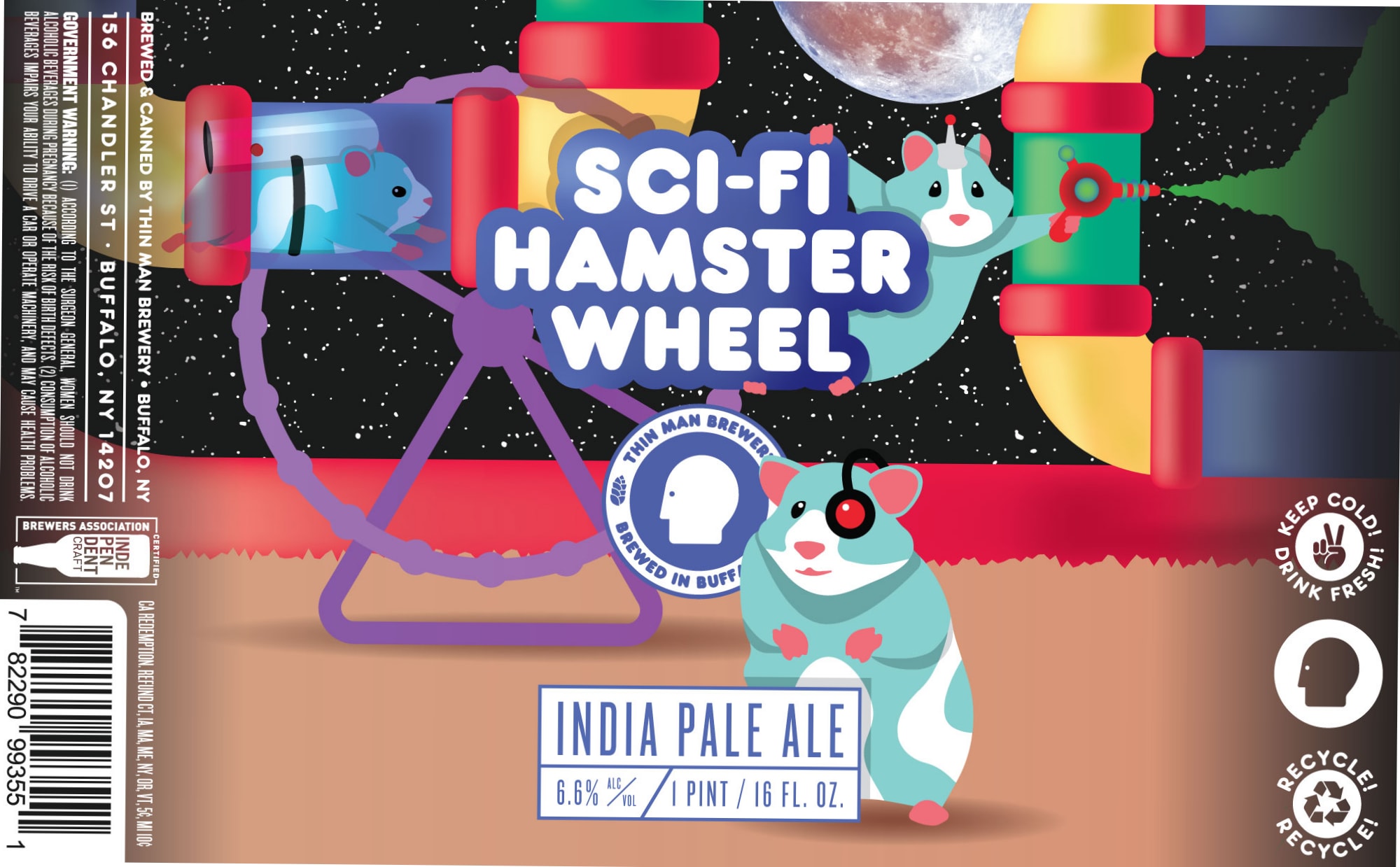 Sci-Fi Hamster Wheel by Thin Man Brewery - beer label