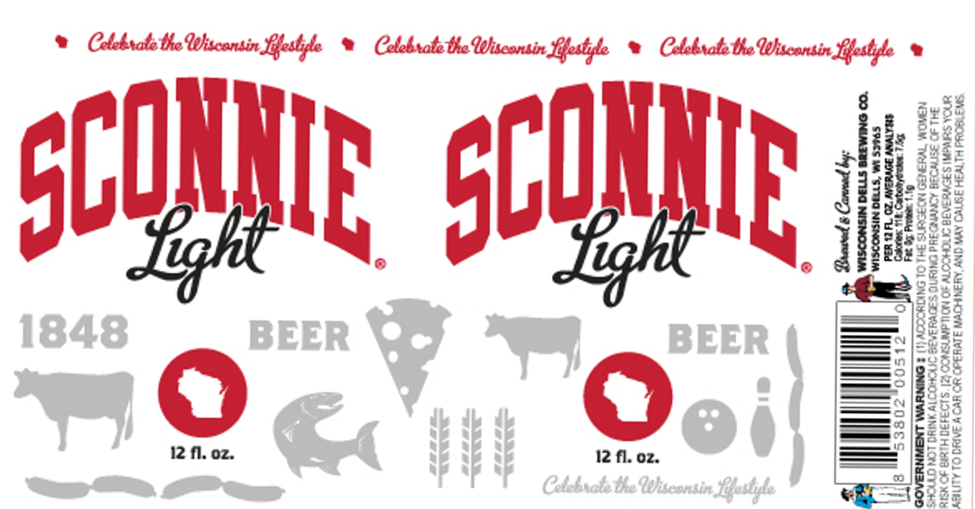 Sconnie Light by Wisconsin Brewing Co. - beer label