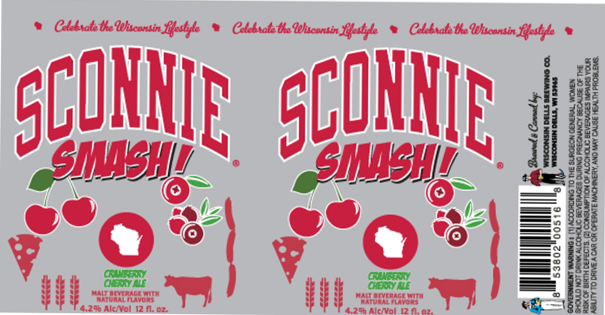 Sconnie Smash! by Wisconsin Dells Brewing Co. - beer label