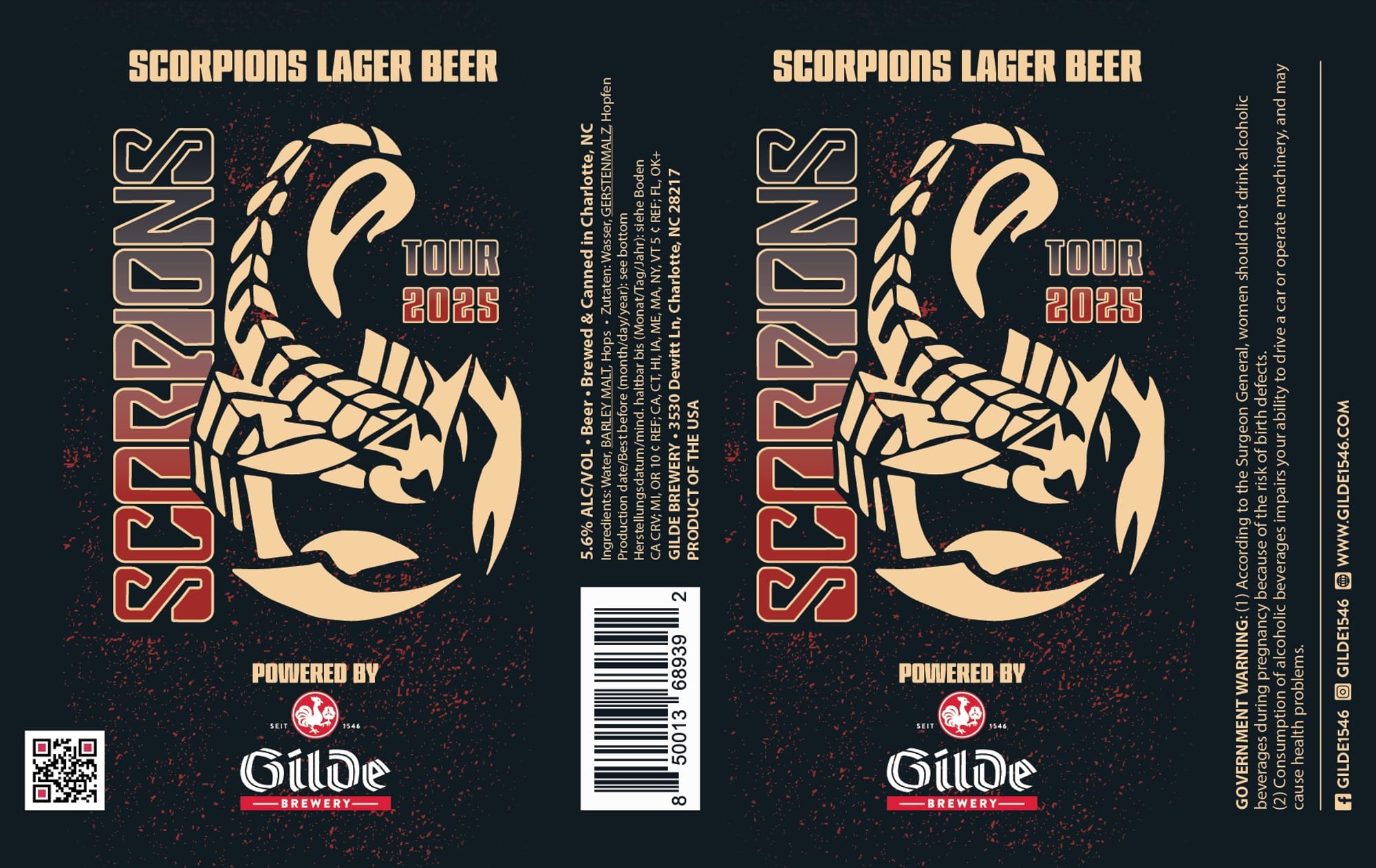 Scorpions Lager Beer by Gilde Brewing - beer label
