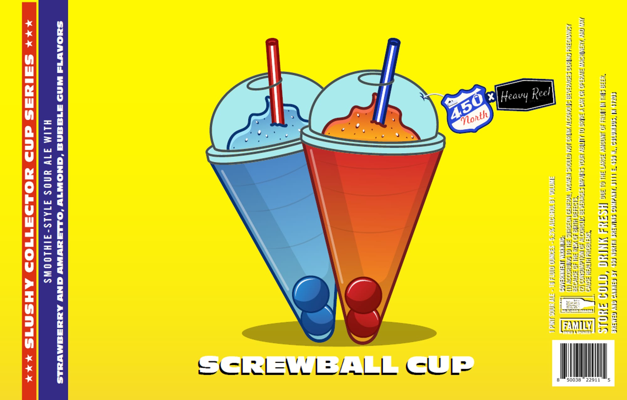 Screwbball Cup by Heavy Reel Brewing Co. - beer label