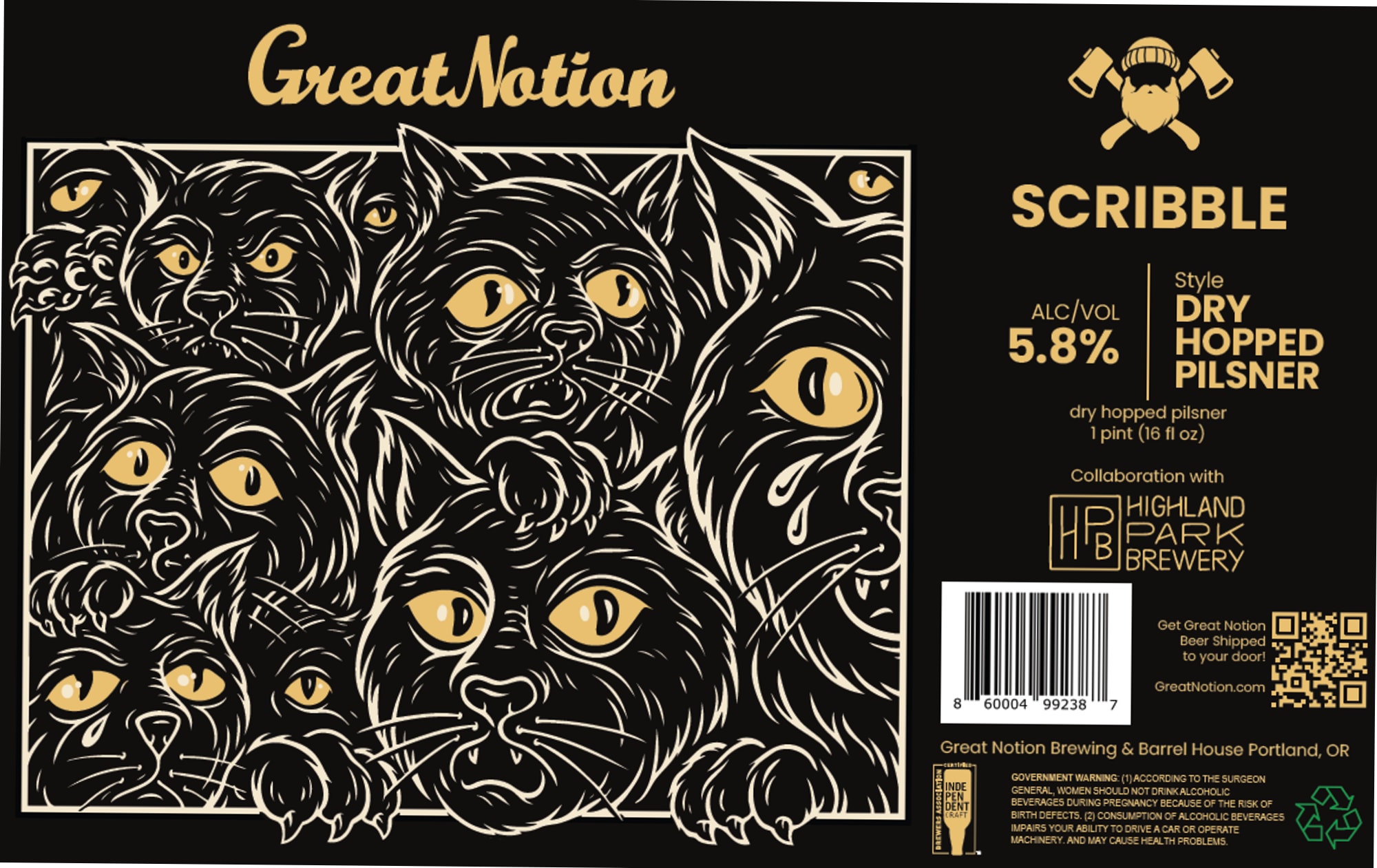 Scribble by Great Notion Brewing & Barrel House - beer label