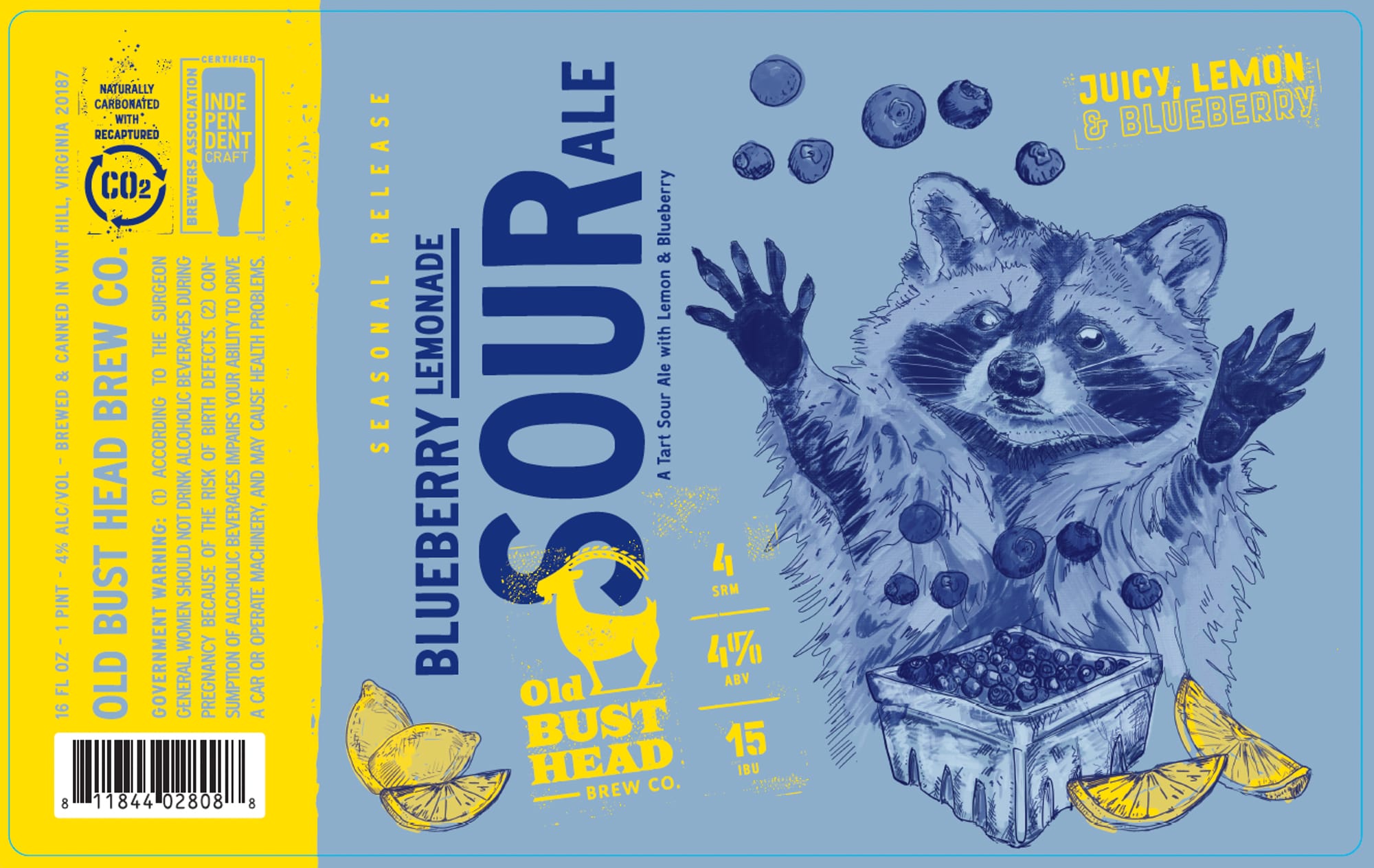Seasonal Sour Ale by Old Bust Head Brewing Co. - beer label