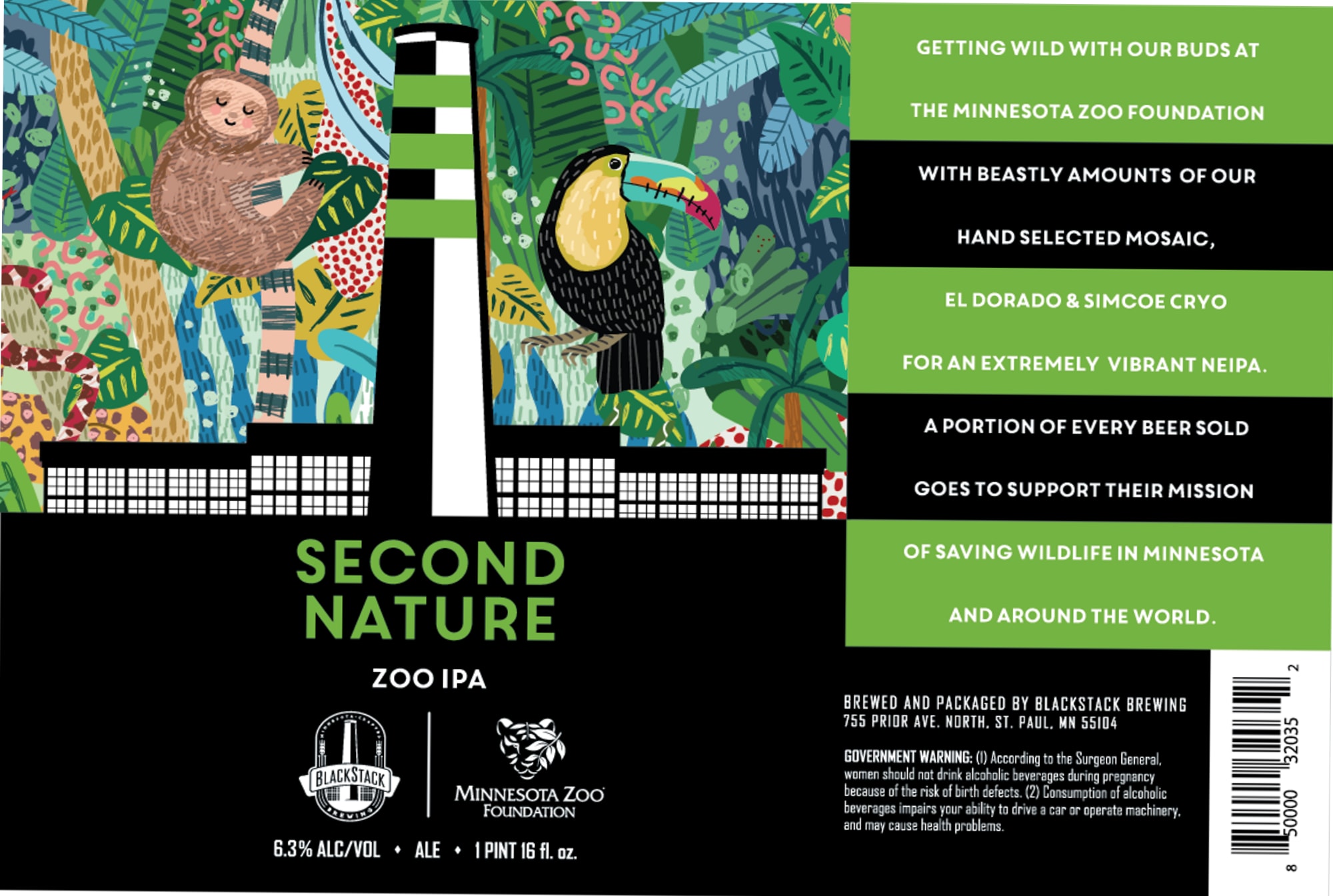 Second Nature Zoo IPA by Blackstack Brewing - beer label