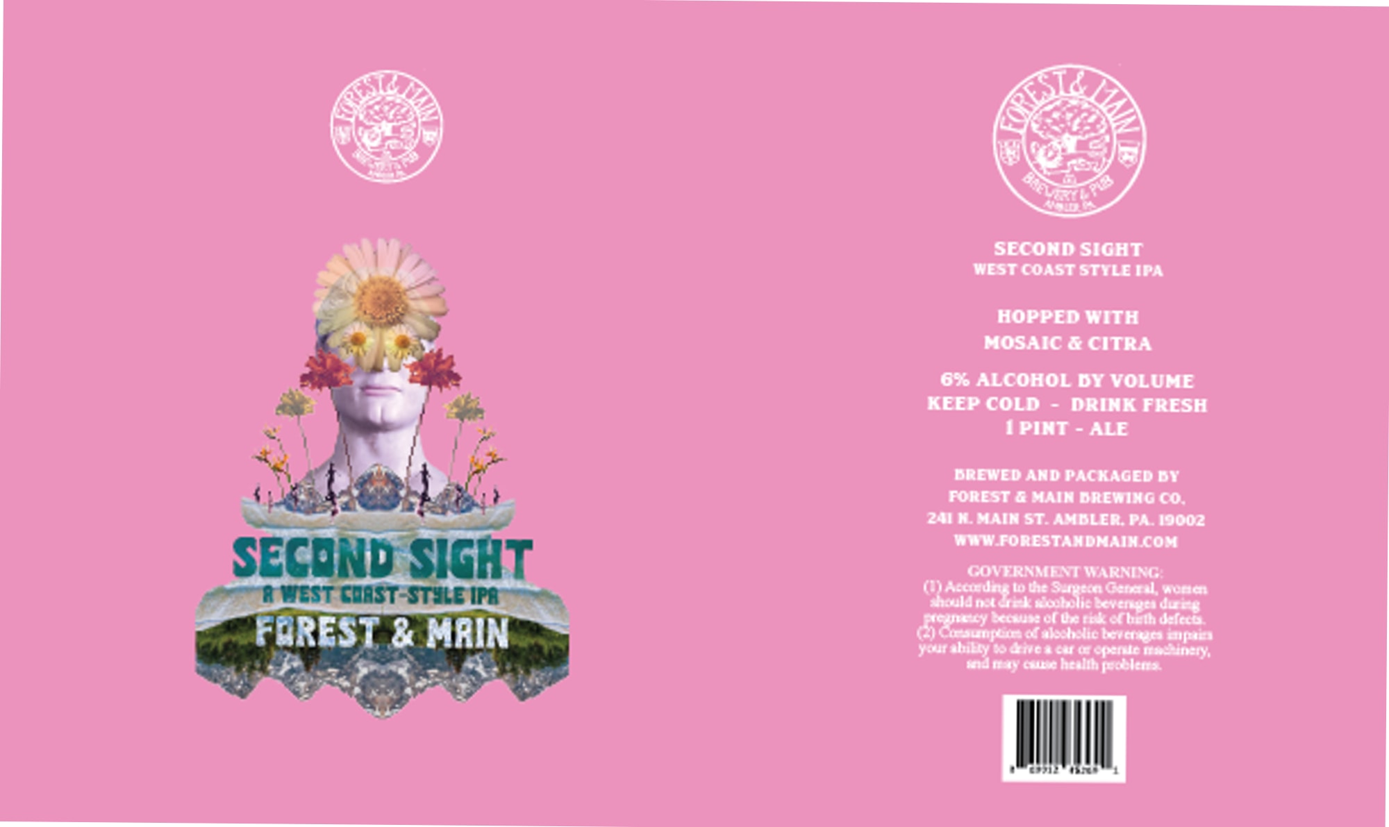 Second Sight by Forest & Main Brewing - beer label