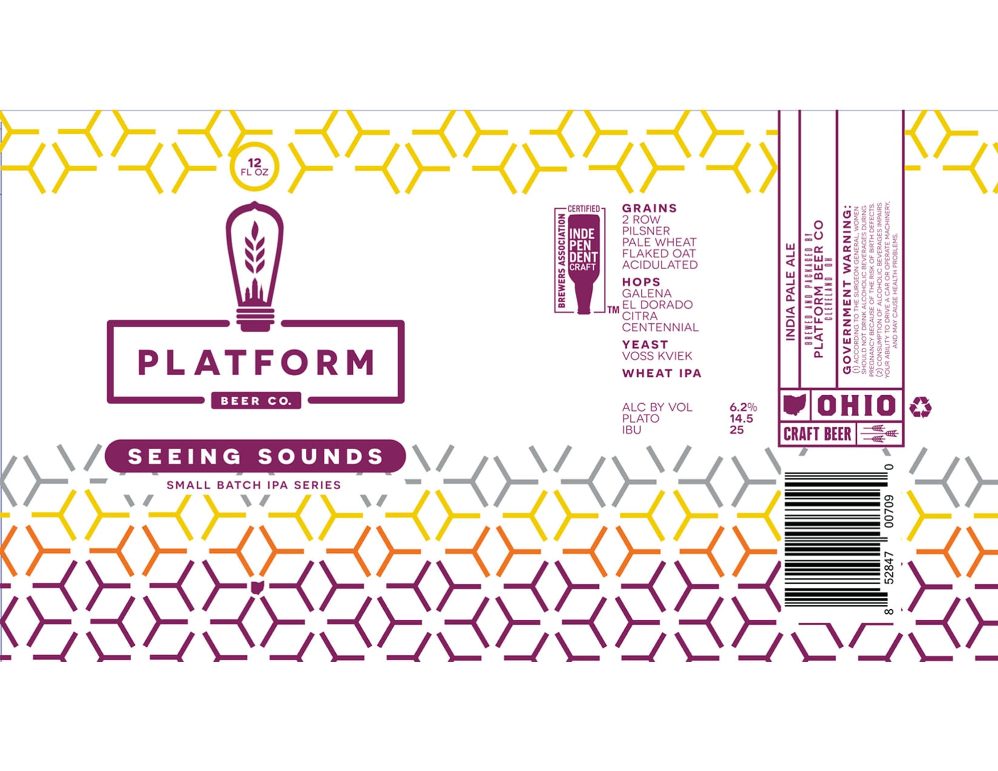 Seeing Sounds by Platform Beer Co. - beer label
