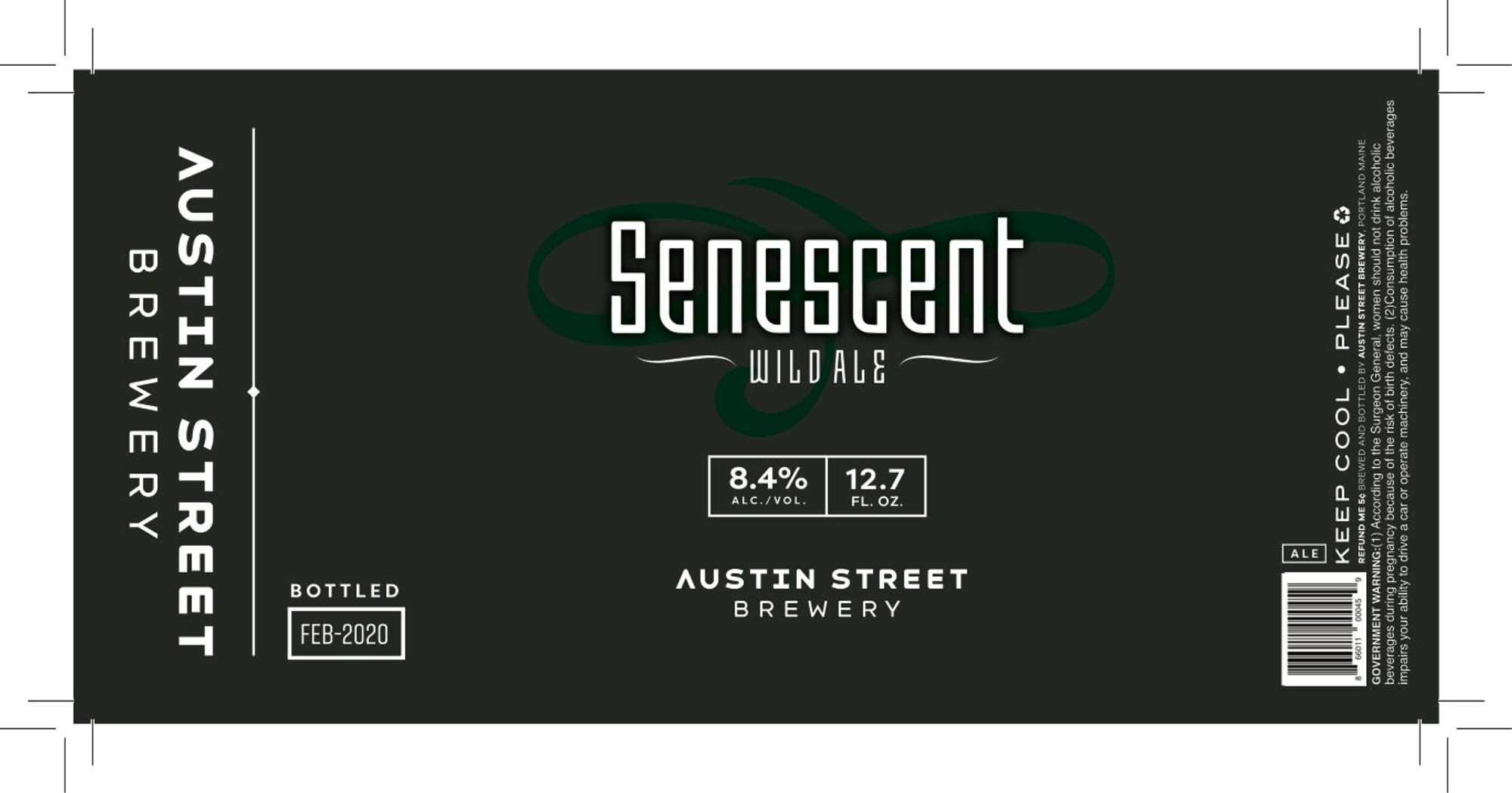 Senescent Wild Ale by Austin Street Brewery - beer label