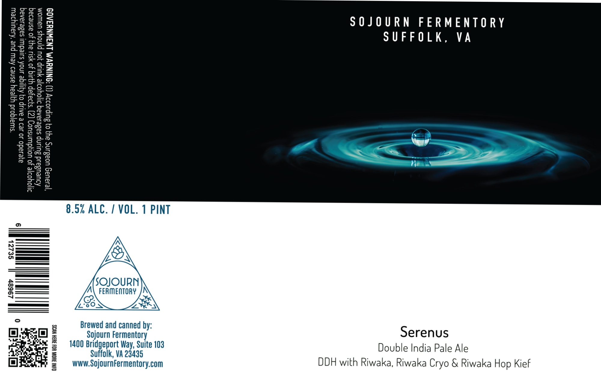 Serendus by Sojourn Fermentory - beer label
