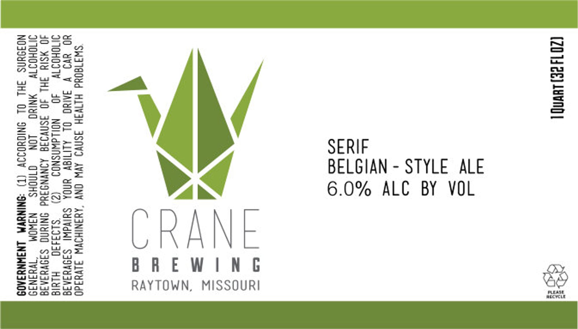 Serif by Crane Brewing - beer label