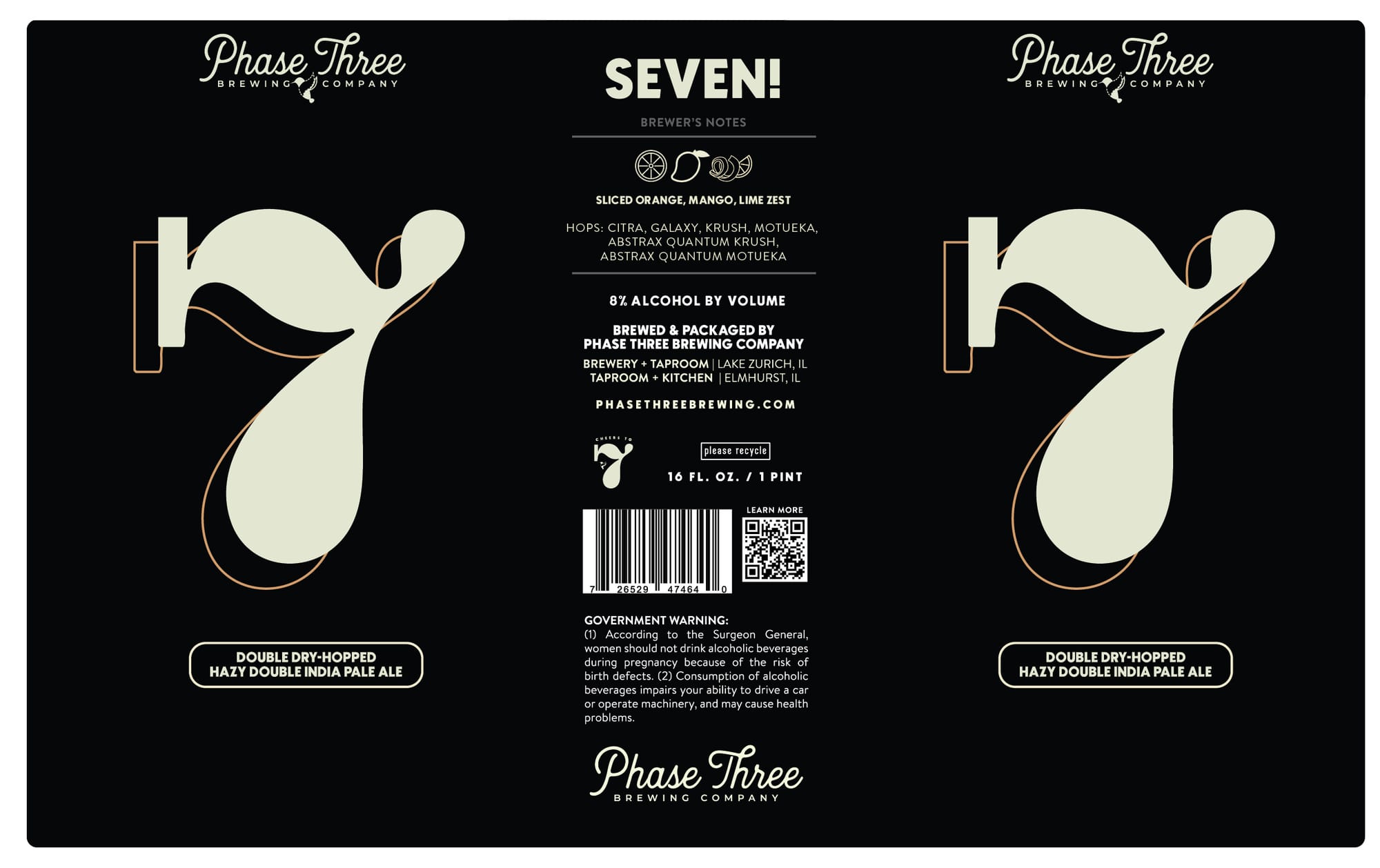 Seven! by Phase Three Brewing Company - beer label