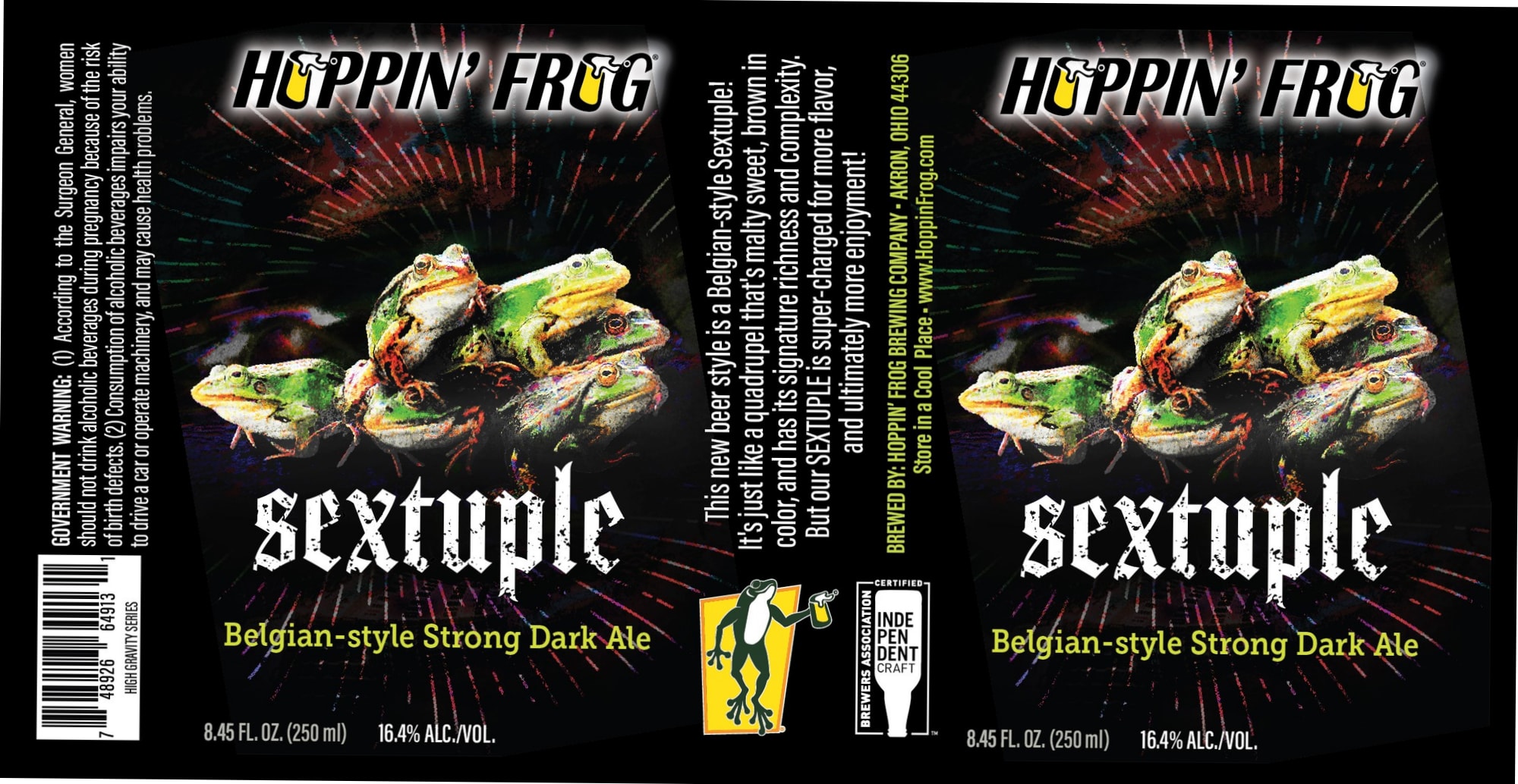 Sextuple by Hoppin’ Frog Brewing Company - beer label