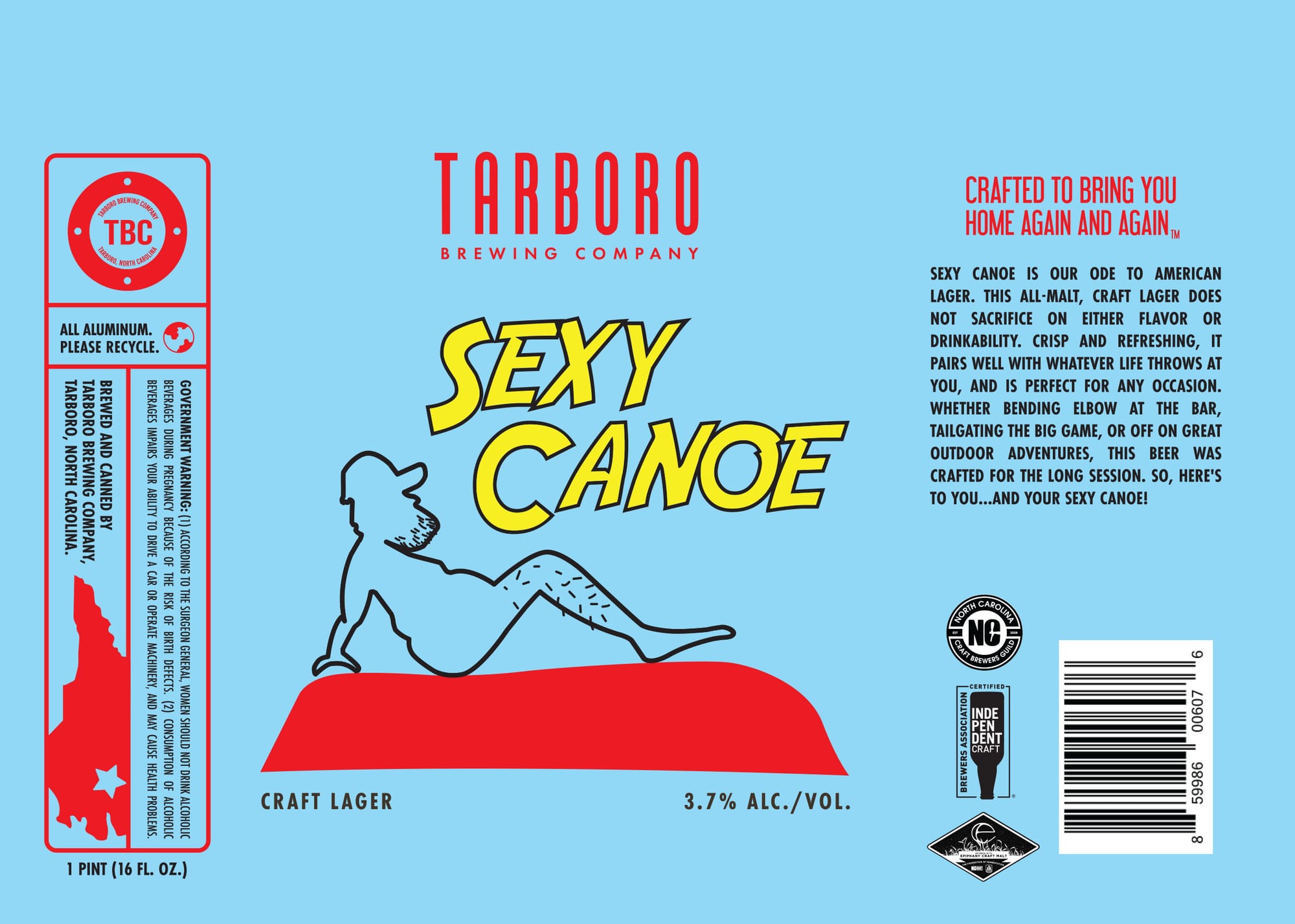 Sexy Canoe by Tarboro Brewing Company - beer label