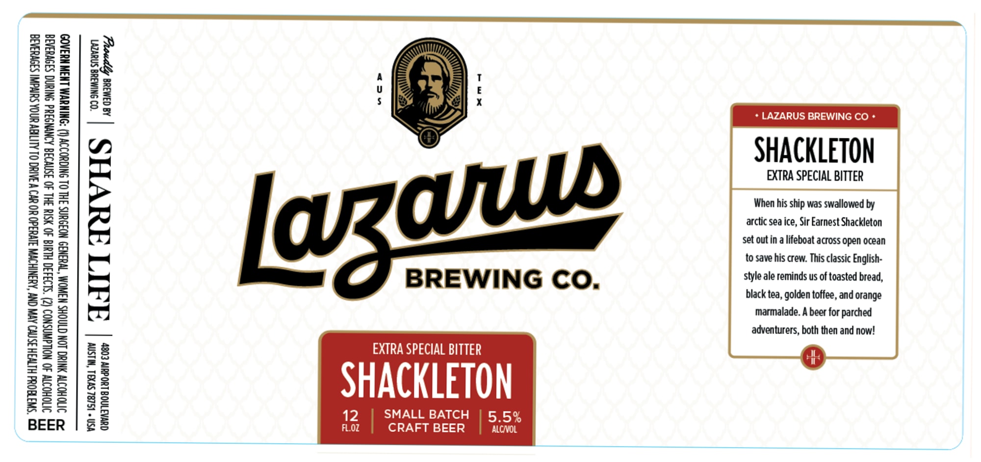 Shackleton by Lazarus Brewing Co. - beer label