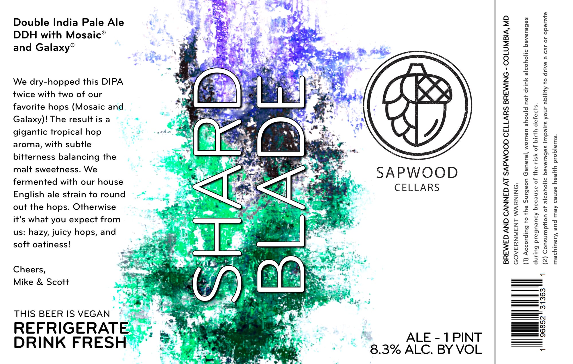 Shade by Sapwood Cellars - beer label