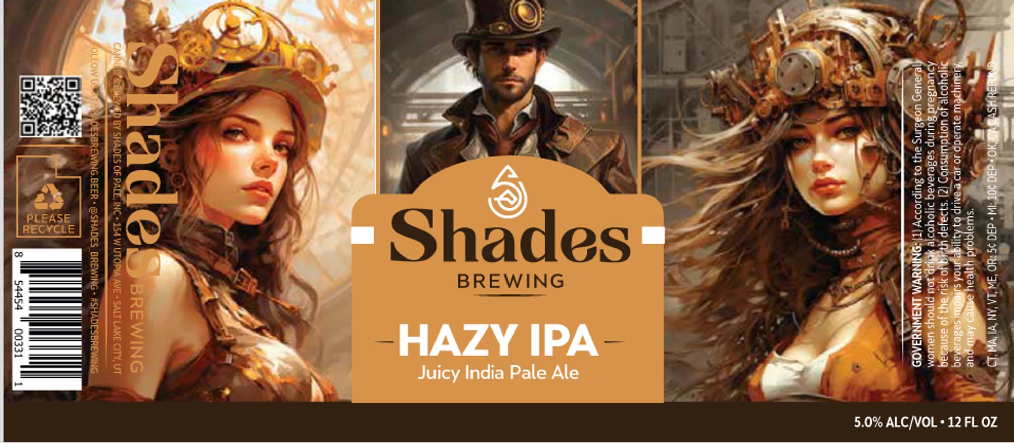 Hazy IPA by Shades Brewing - beer label