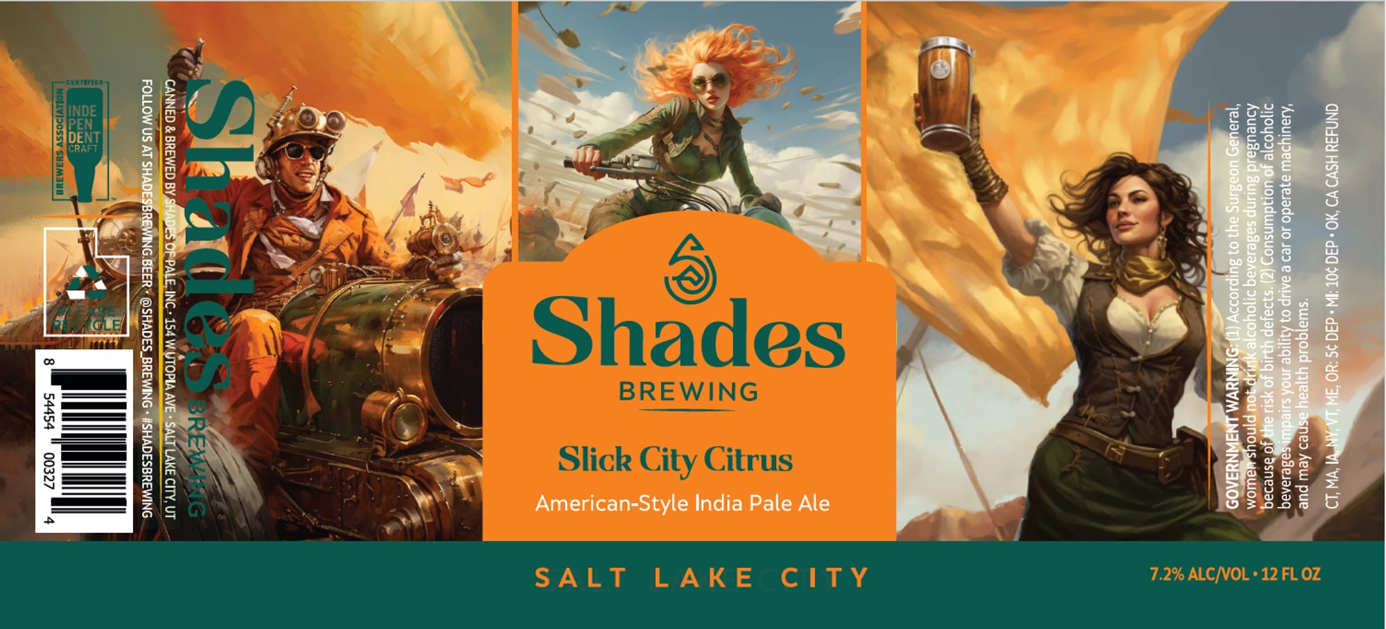 Slick City Citrus by Shades Brewing - beer label