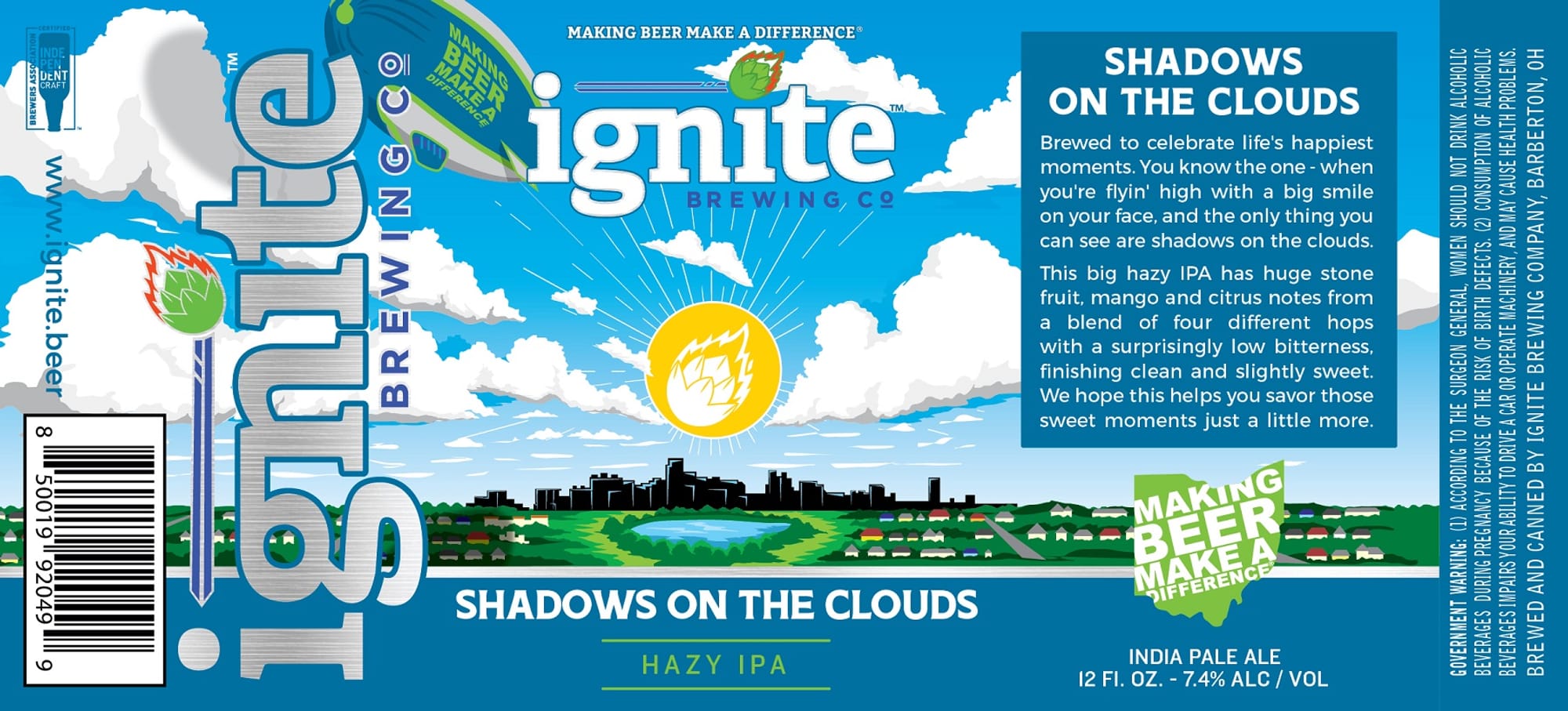 Shadows on the Clouds by Ignite Brewing Co. - beer label