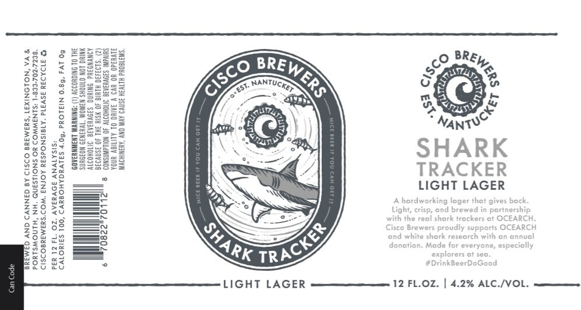 Shark Tracker by Cisco Brewers - beer label