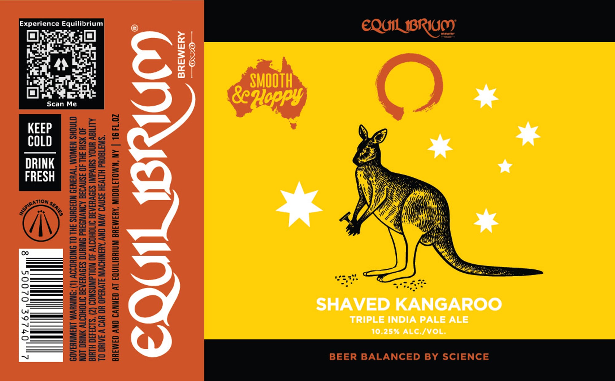 Shaved Kangaroo by Equilibrium Brewery - beer label