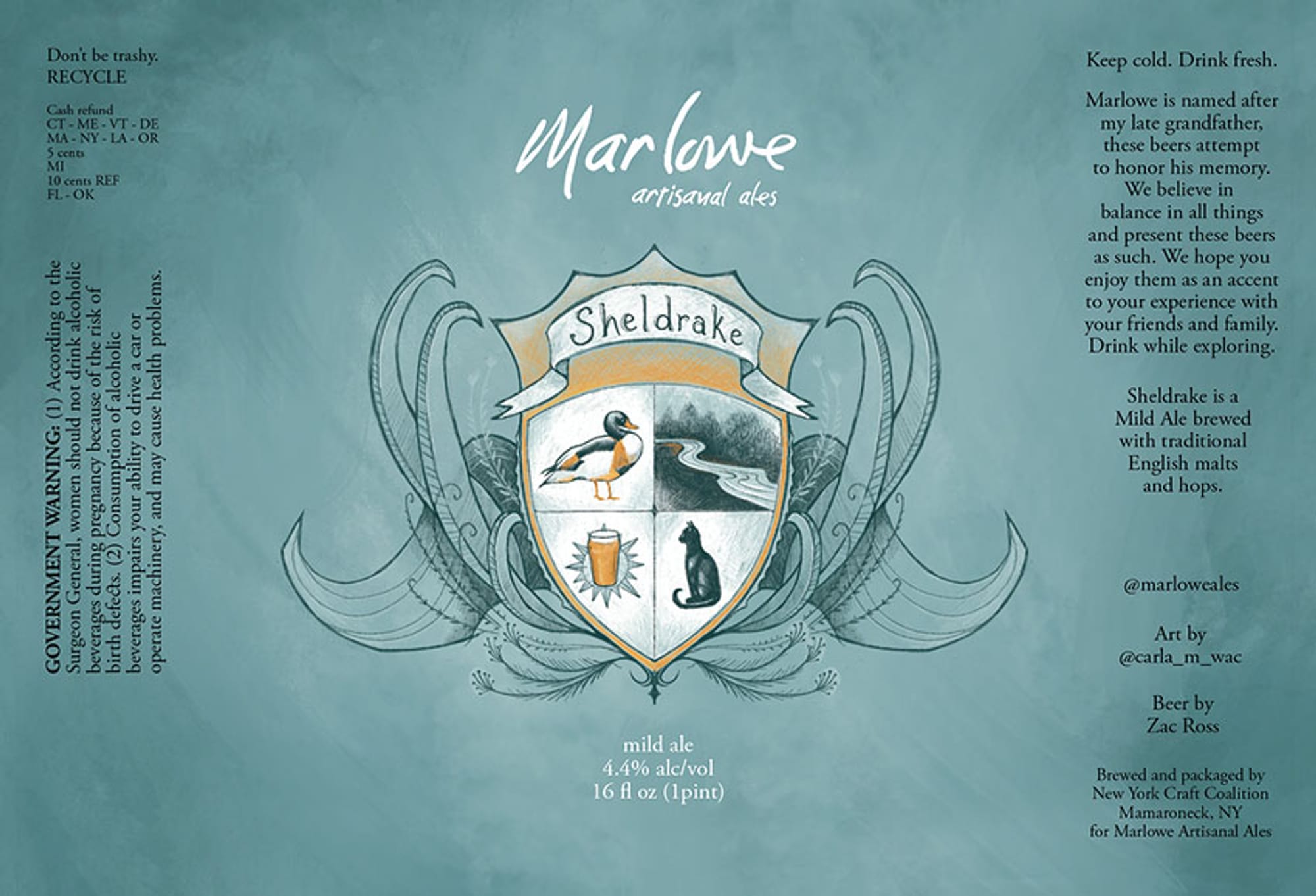 Sheldrake by MarLove Artisanal Ales - beer label