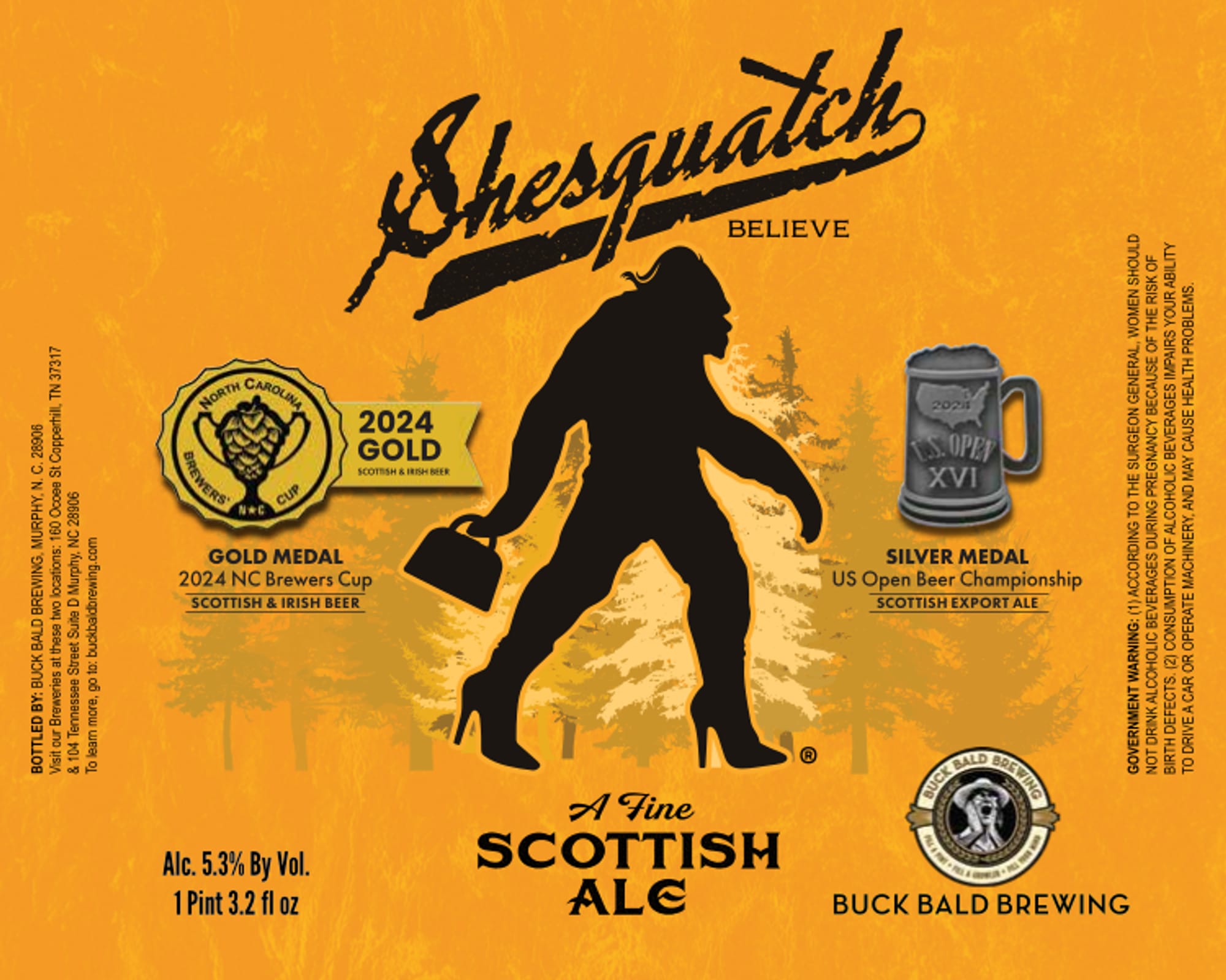 Shesquatch by Buck Bald Brewing - beer label