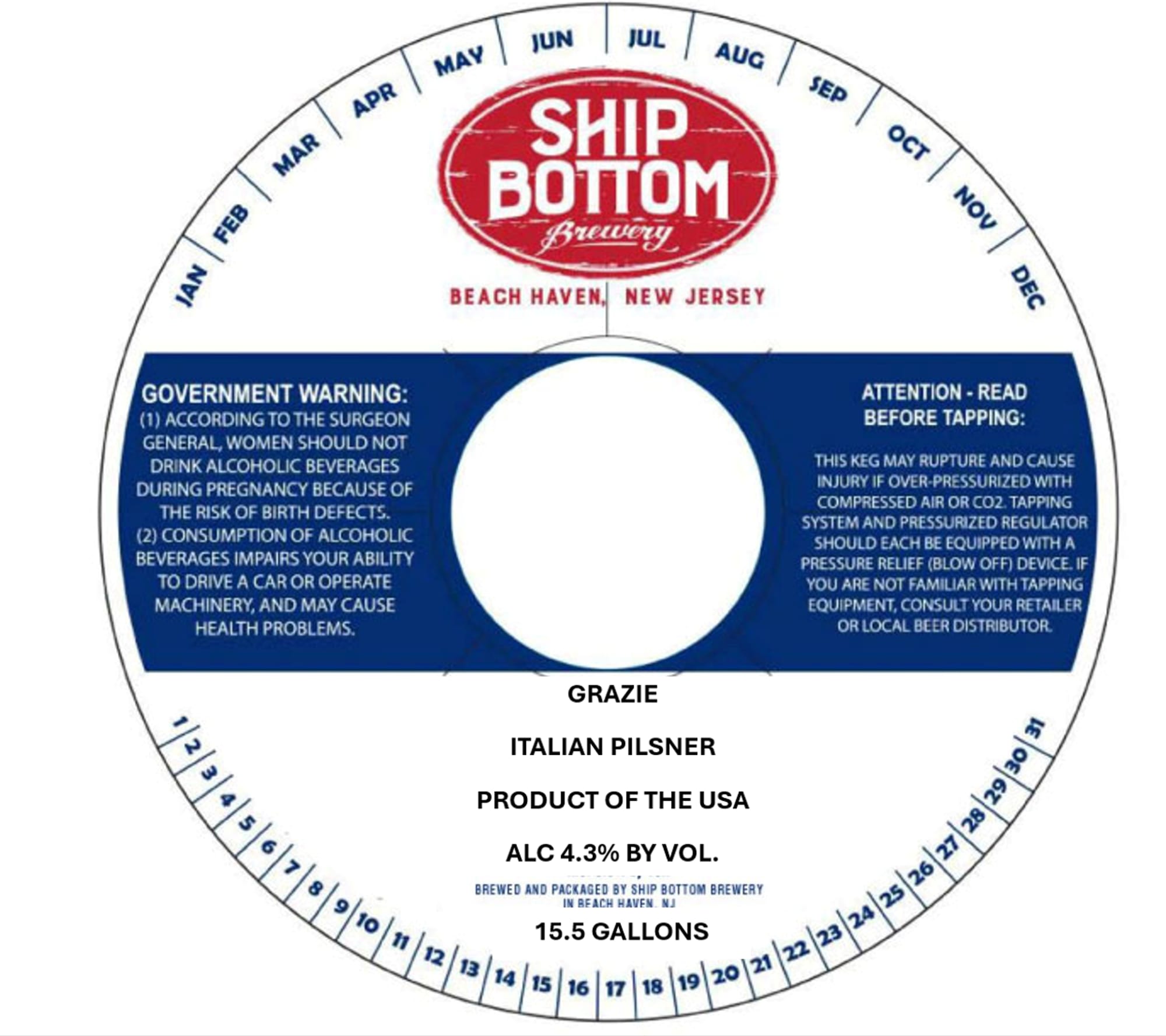 Grazie by Ship Bottom Brewery - beer label