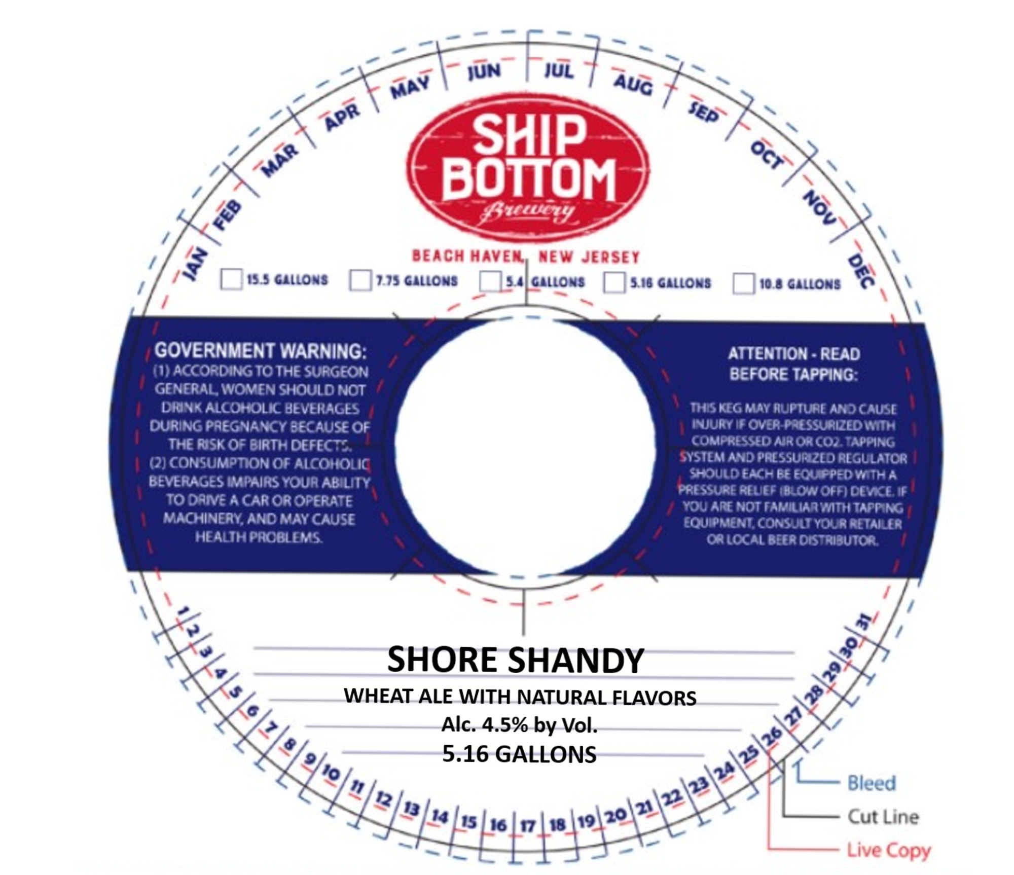 Shore Shandy by Ship Bottom Brewery - beer label