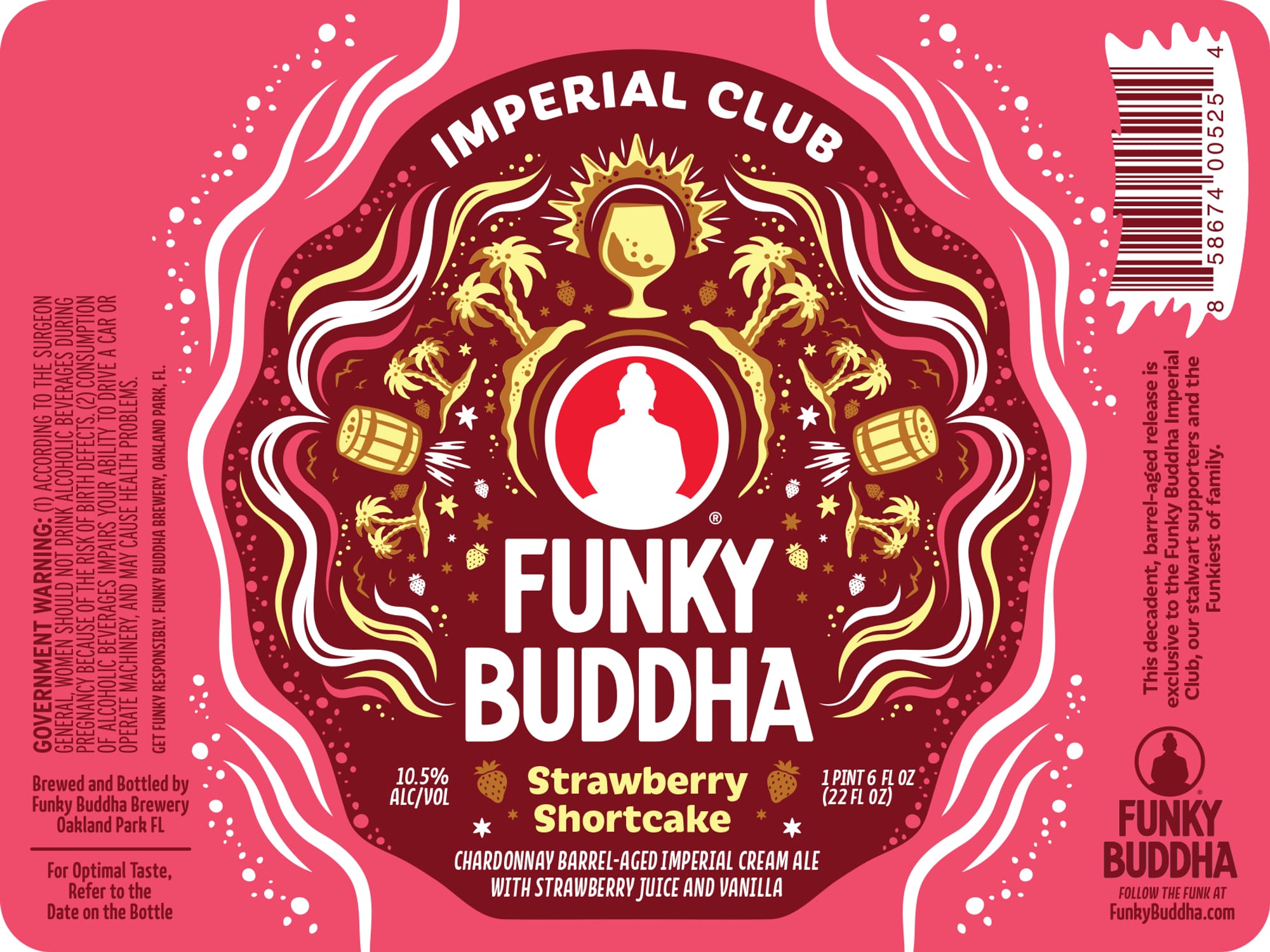 Shortcake Strawberry by Funky Buddha Brewery - beer label