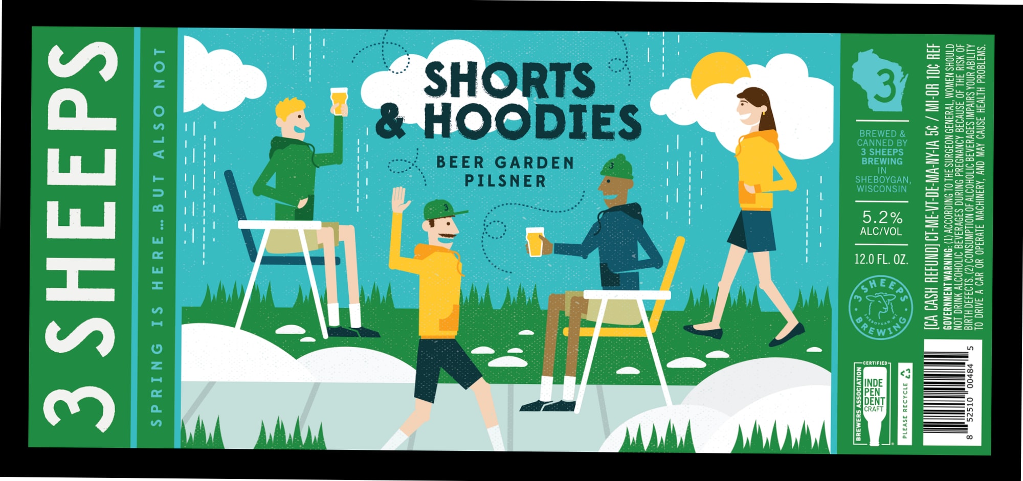 Shorts & Hoodies by 3 Sheeps Brewing - beer label