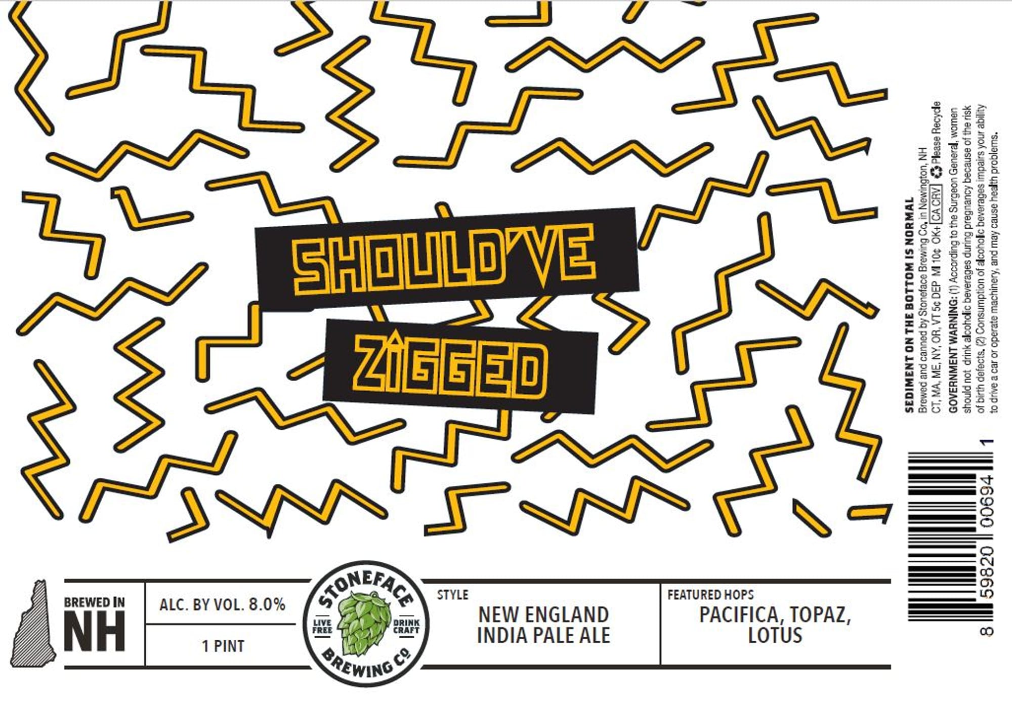 Should’ve Zigged by Stoneface Brewing Co. - beer label