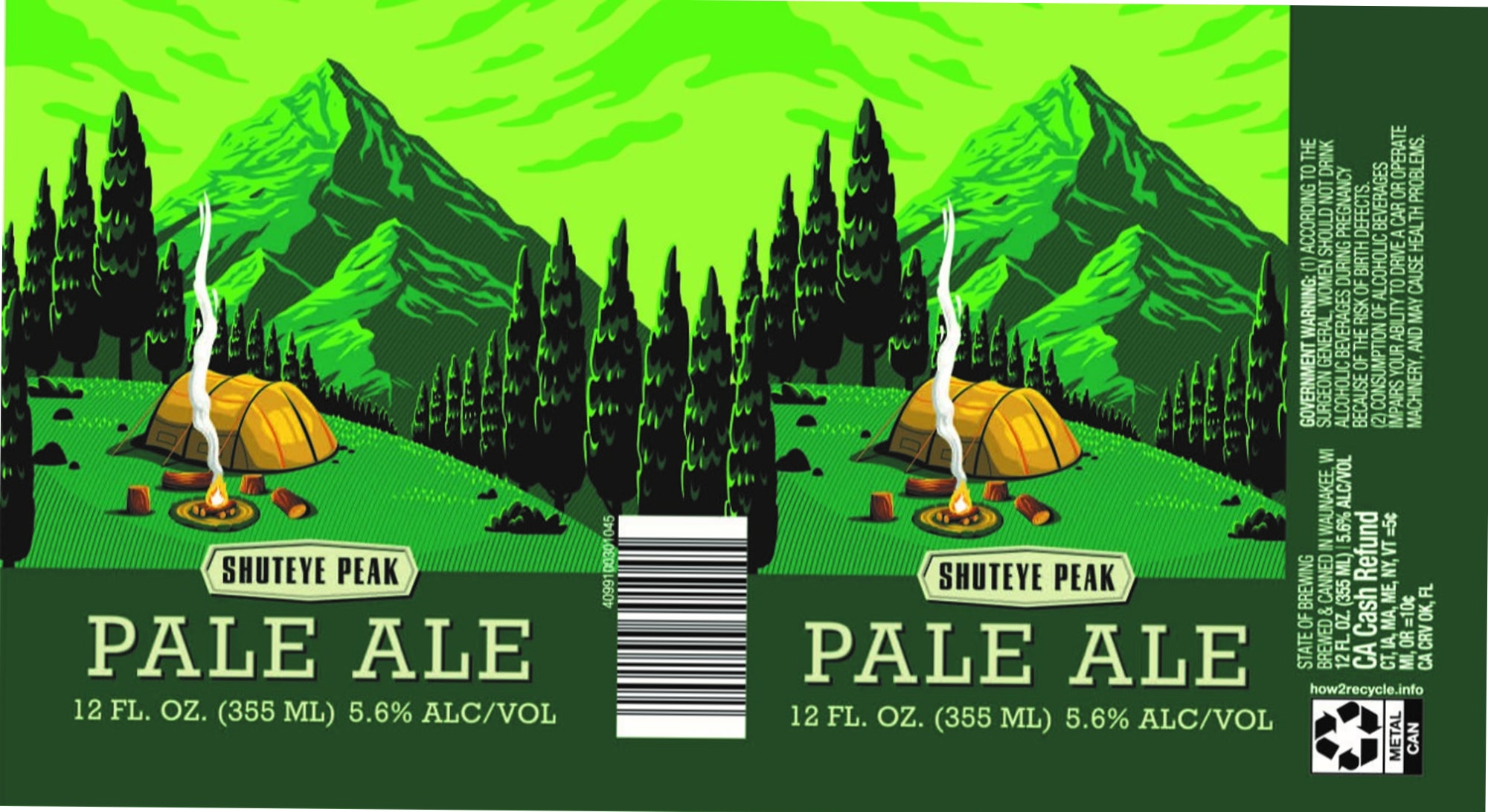 Shuteye Peak Pale Ale by CA Cash Refund - beer label