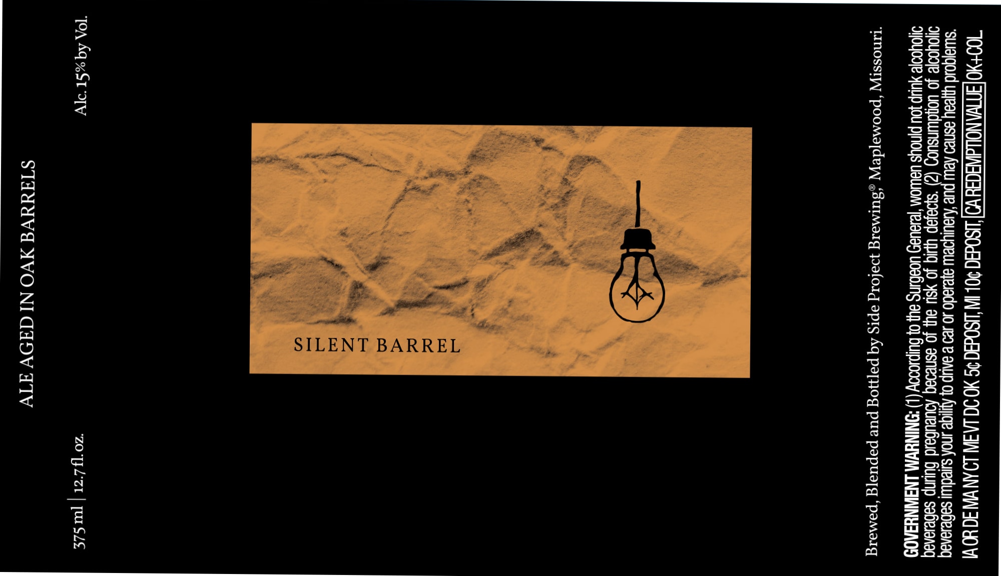 SILENT BARREL by Side Project Brewing - beer label