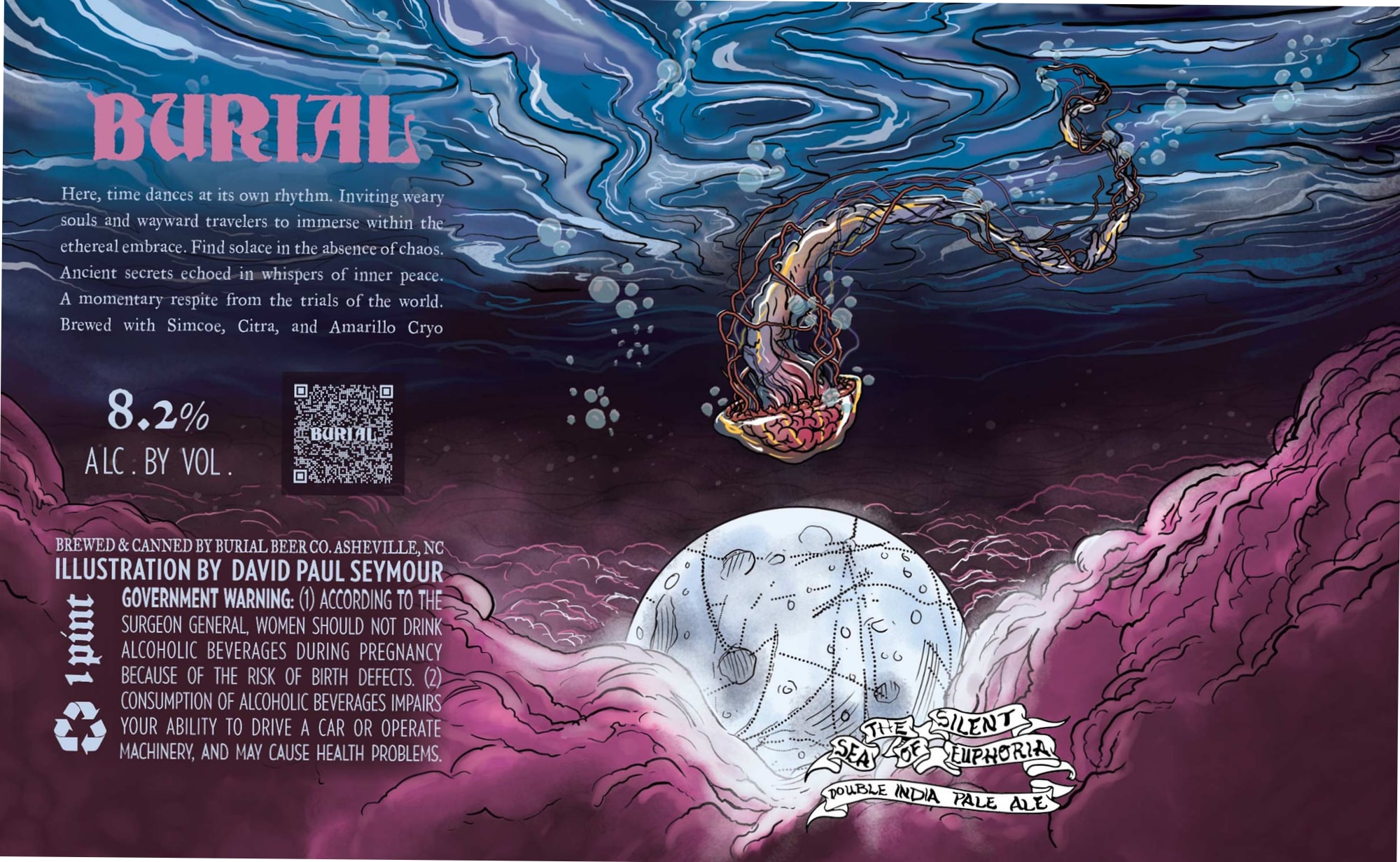 Silent Sea of Euphoria by Burial Beer Co. - beer label