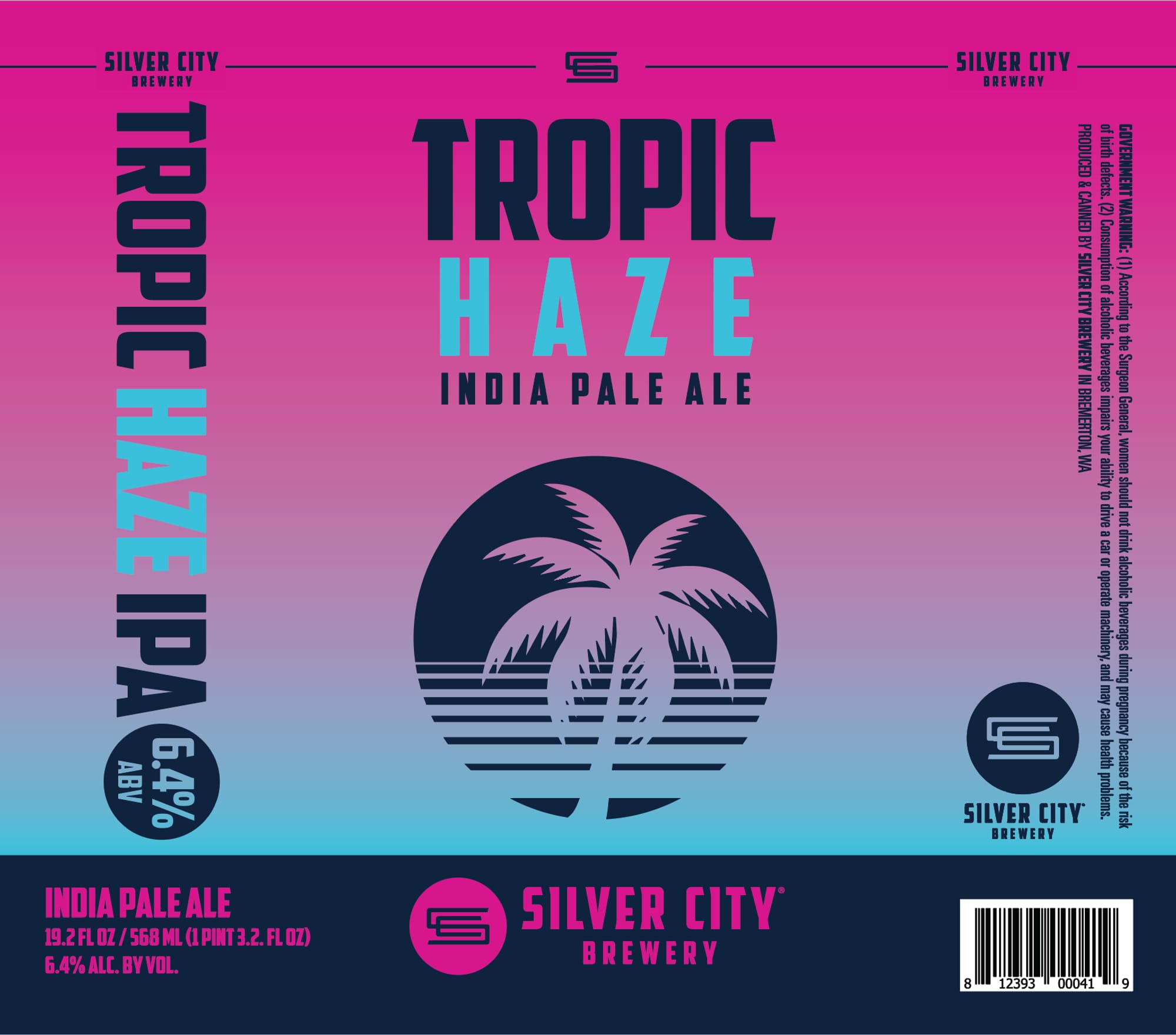 Tropic Haze IPA by Silver City Brewery - beer label