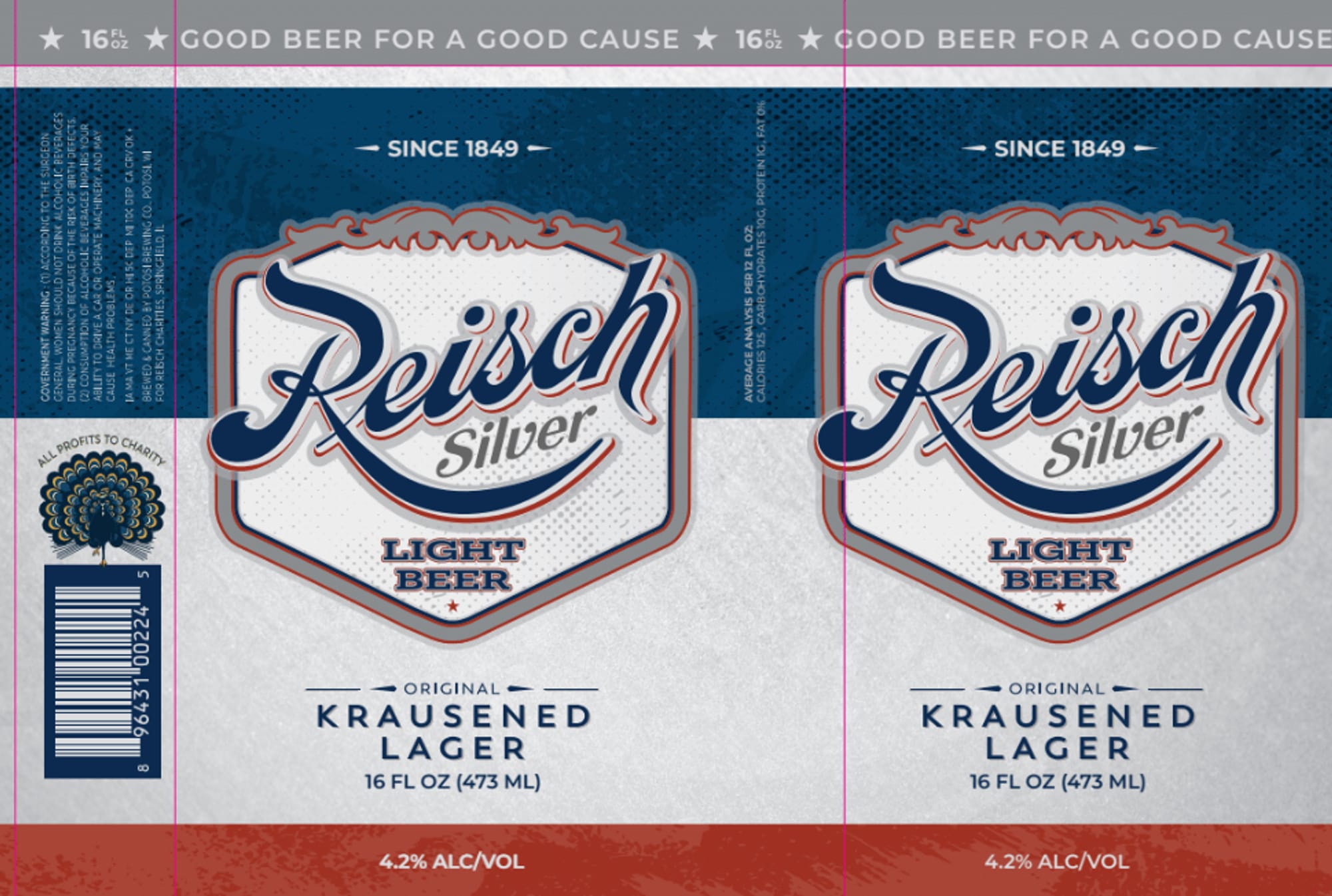 SILVER LIGHT BEER by REISCH - beer label