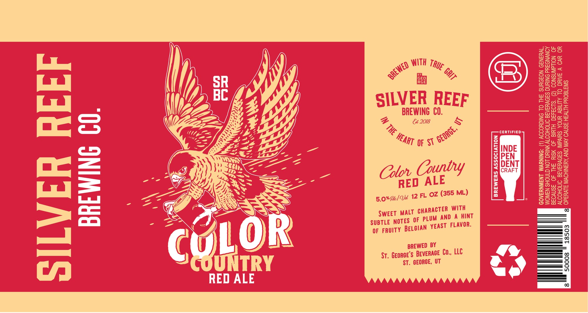 Color Country Red Ale by Silver Reef Brewing Co. - beer label