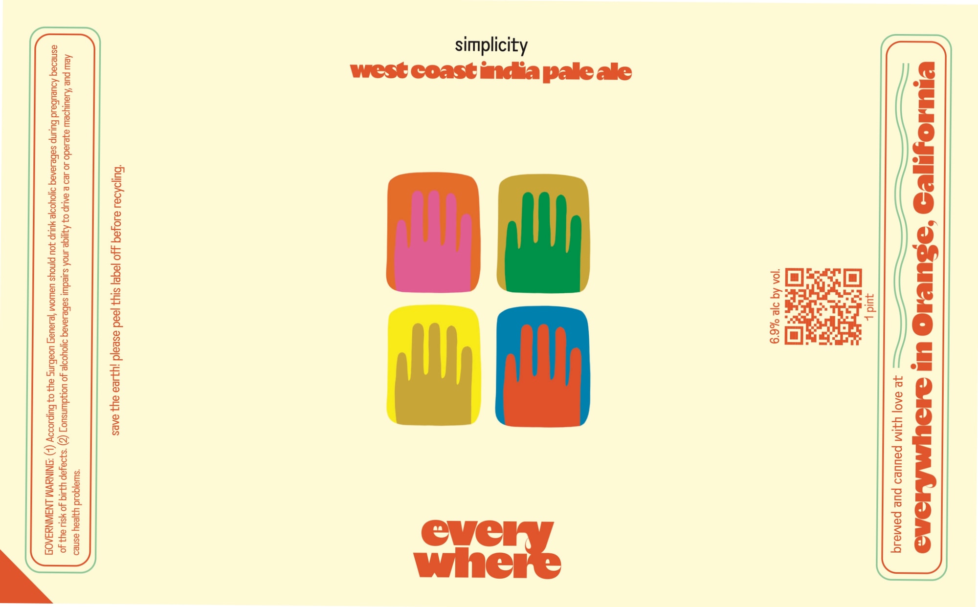 Simplicity by Everywhere Brewing - beer label