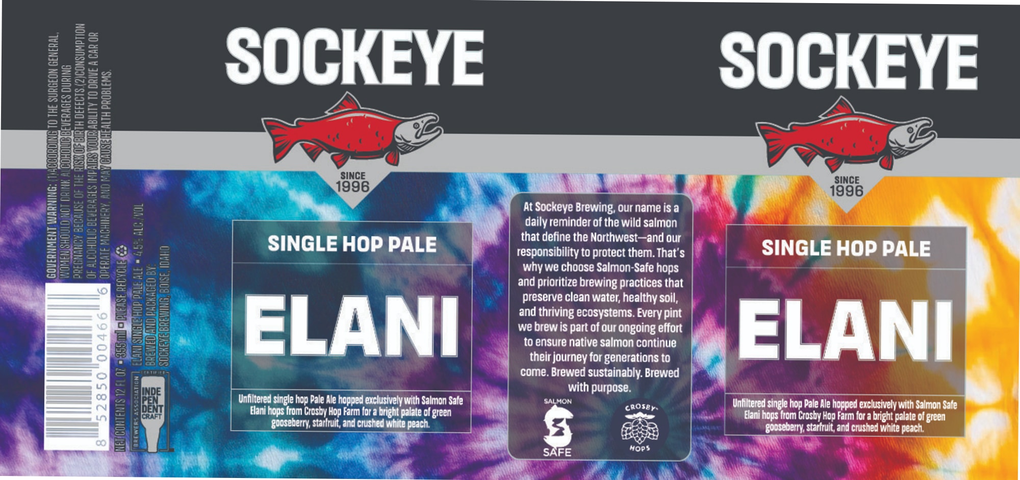 Single Hop Pale Ale – Elani by Sockeye Brewing - beer label