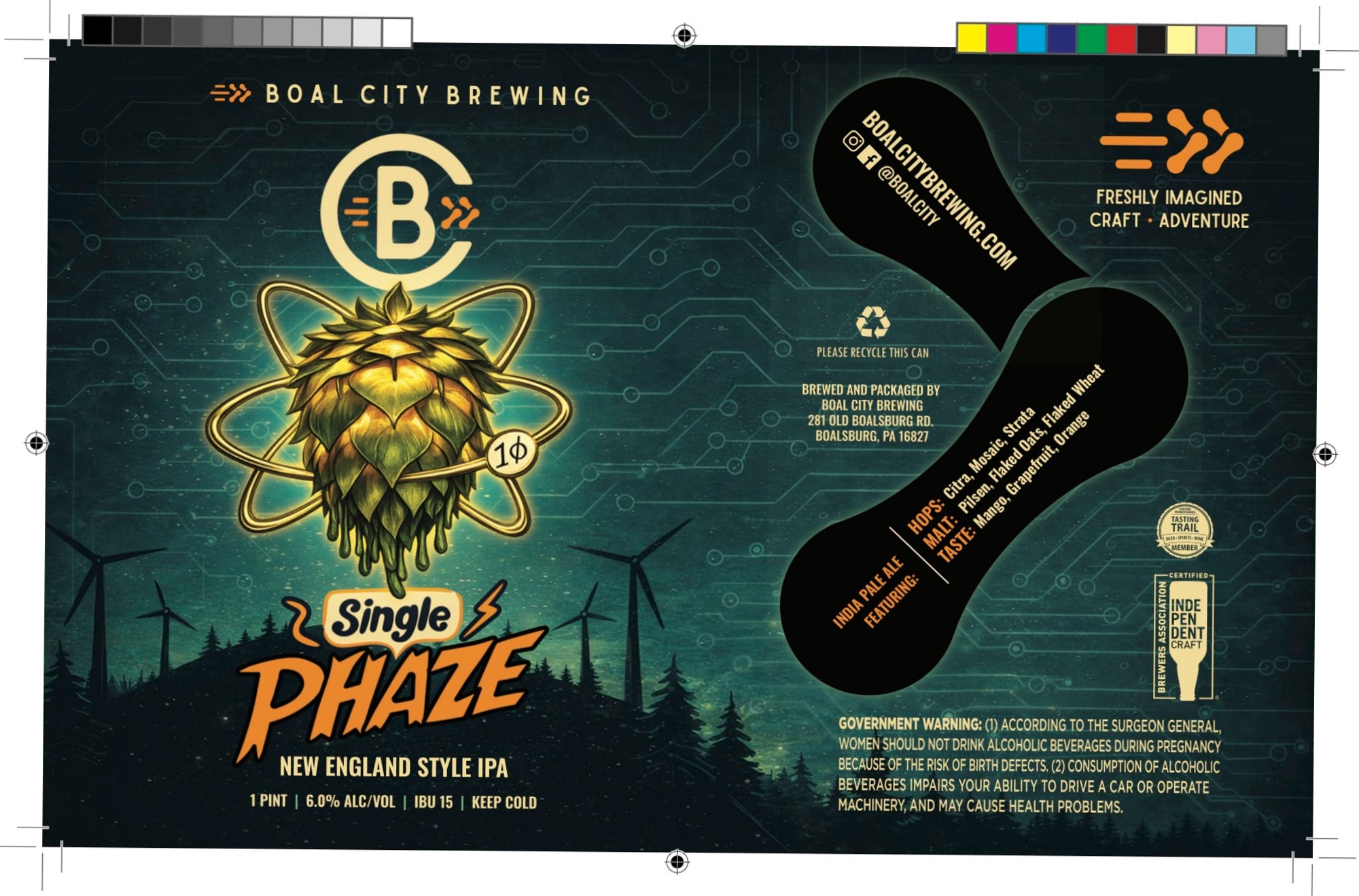 Single Phaze by Boal City Brewing - beer label
