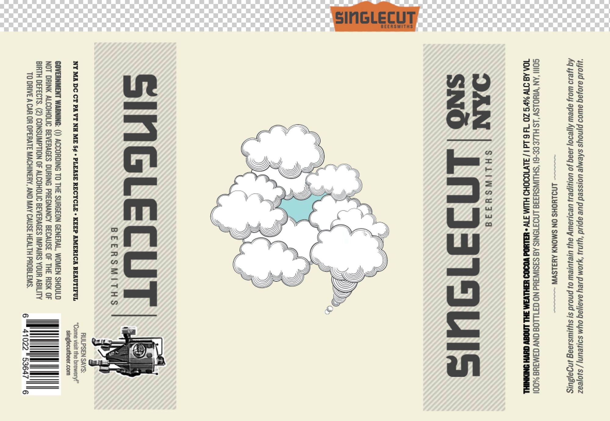 SingletCut by SingleCut Beersmiths - beer label