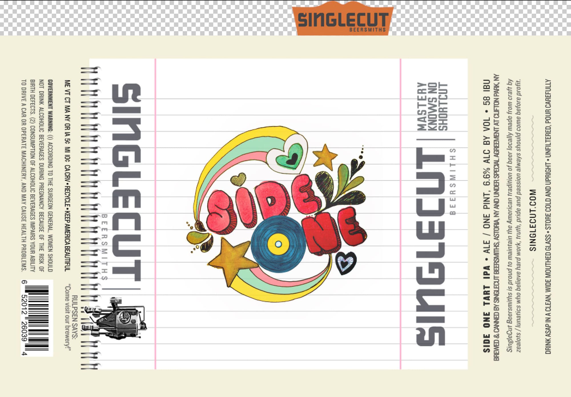 Rupture Says by SingleCut Beersmiths - beer label